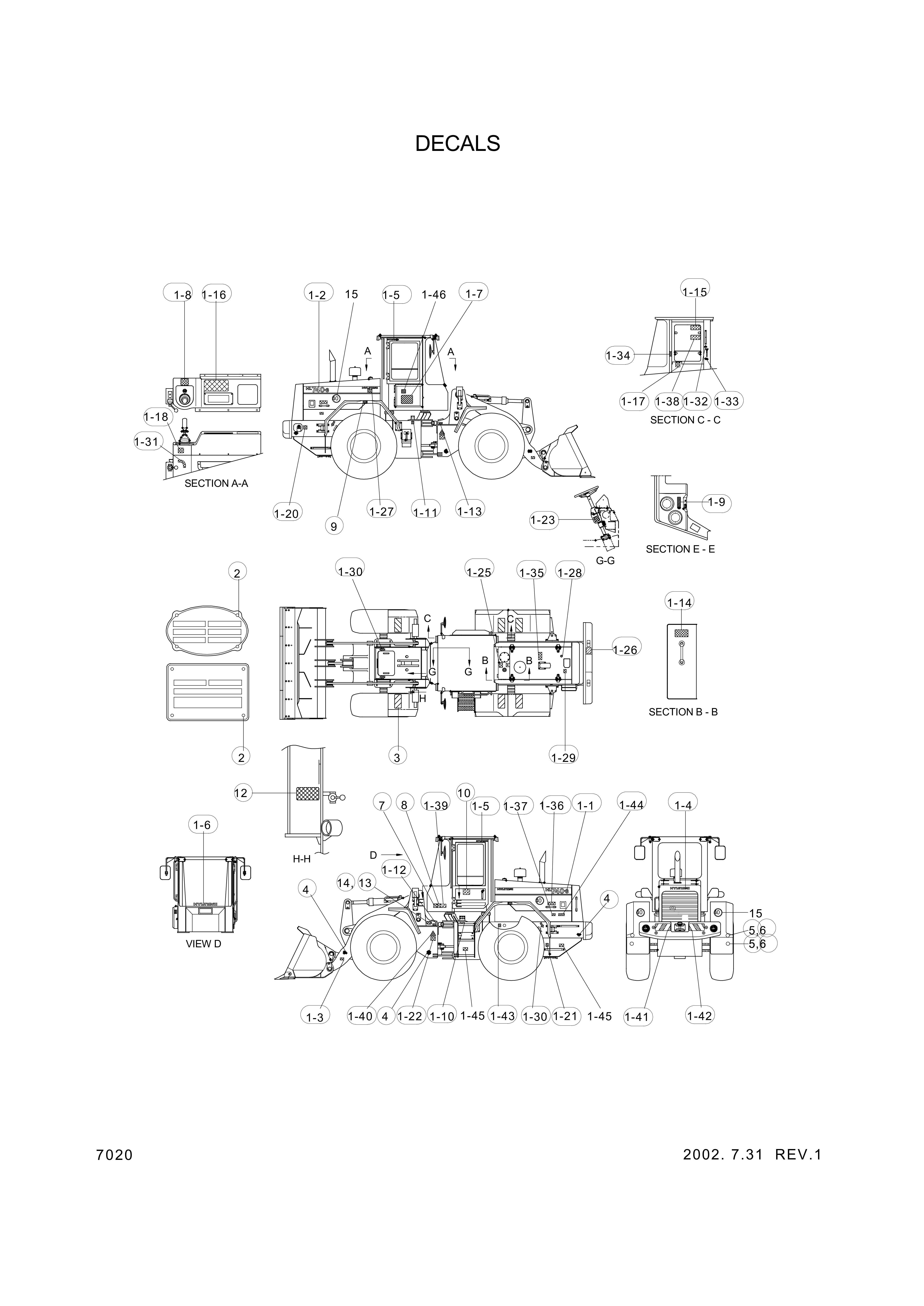 Technical drawing of Hyundai Construction Equipment 94L3-00420 DECAL-SLINGING IDEOGRAM with dimensions and layout (figure 4)