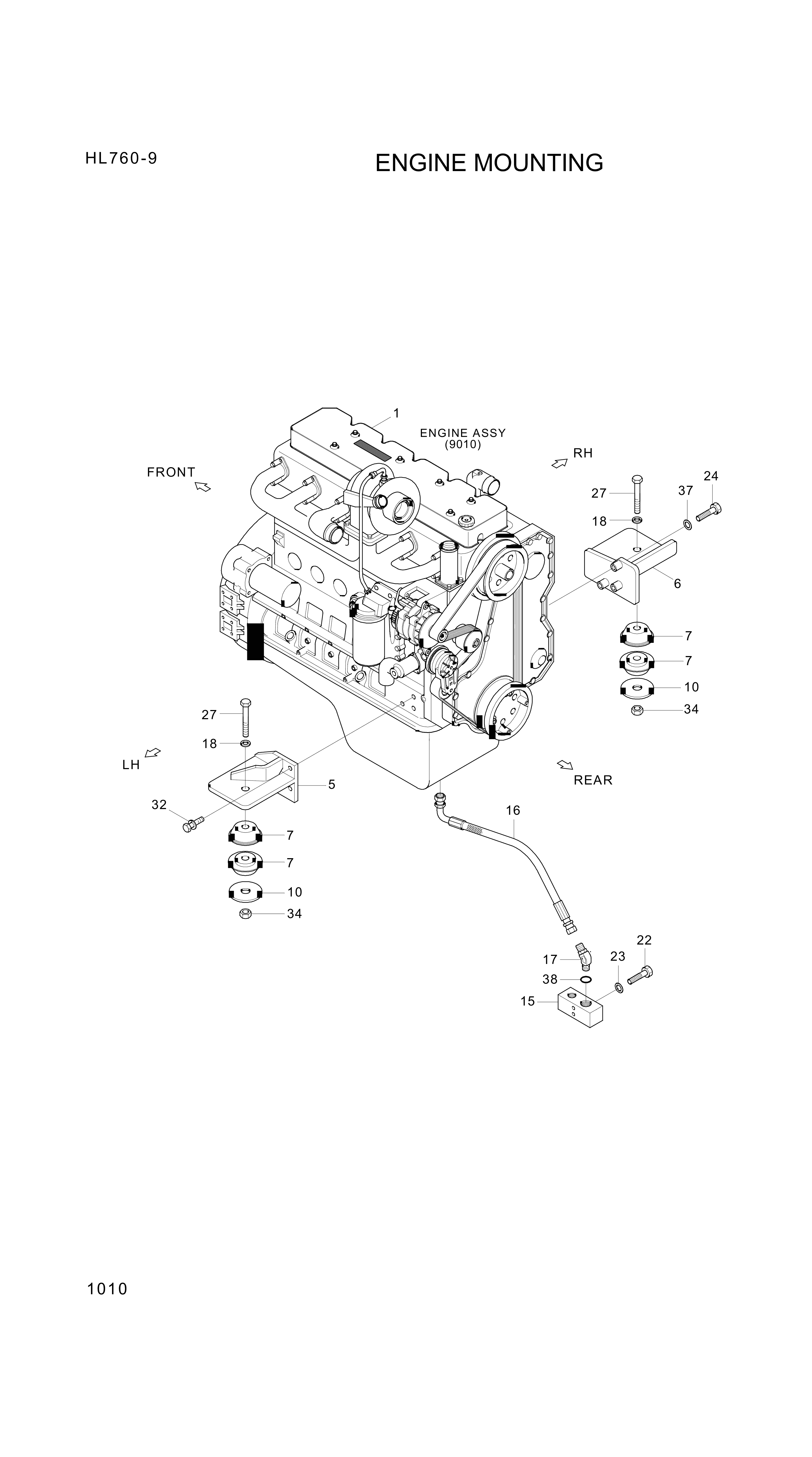 drawing for Hyundai Construction Equipment 11LL-00010 - ENGINE ASSY (figure 1)