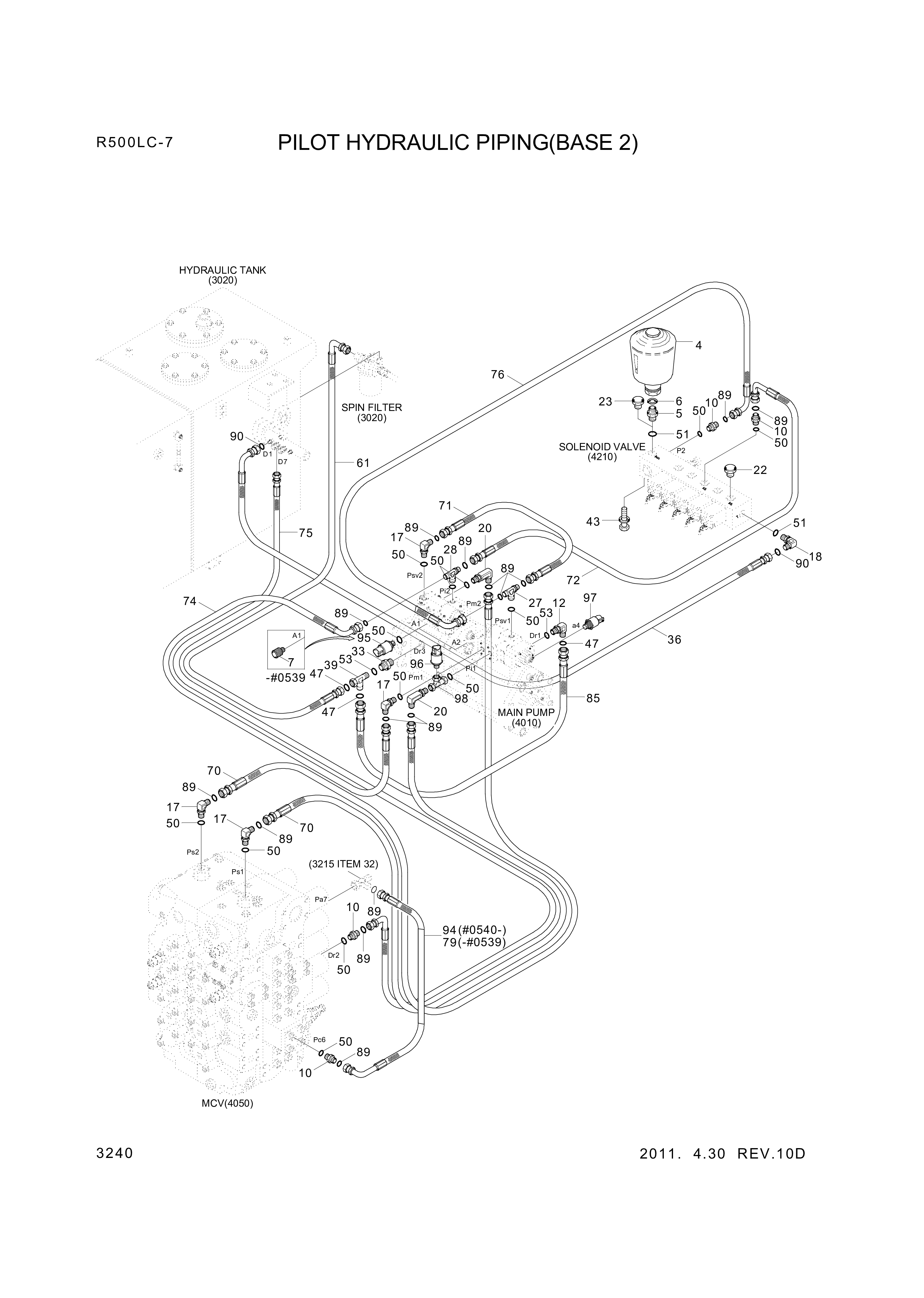 drawing for Hyundai Construction Equipment X420-042051 - HOSE ASSY-SYNF&ORFS (figure 3)