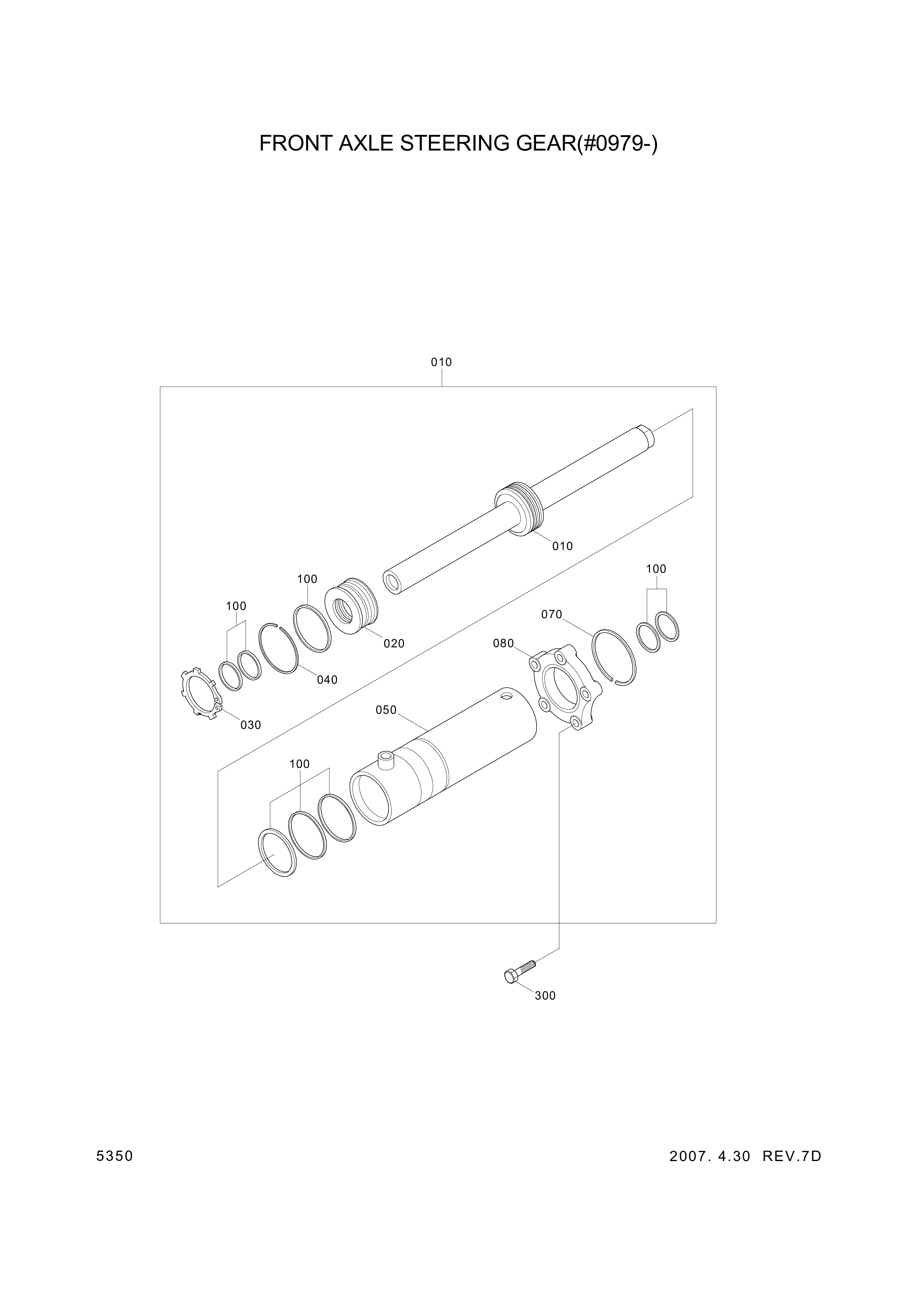 drawing for Hyundai Construction Equipment ZGAQ-02911 - CYLINDER ASSY-STEERING (figure 1)