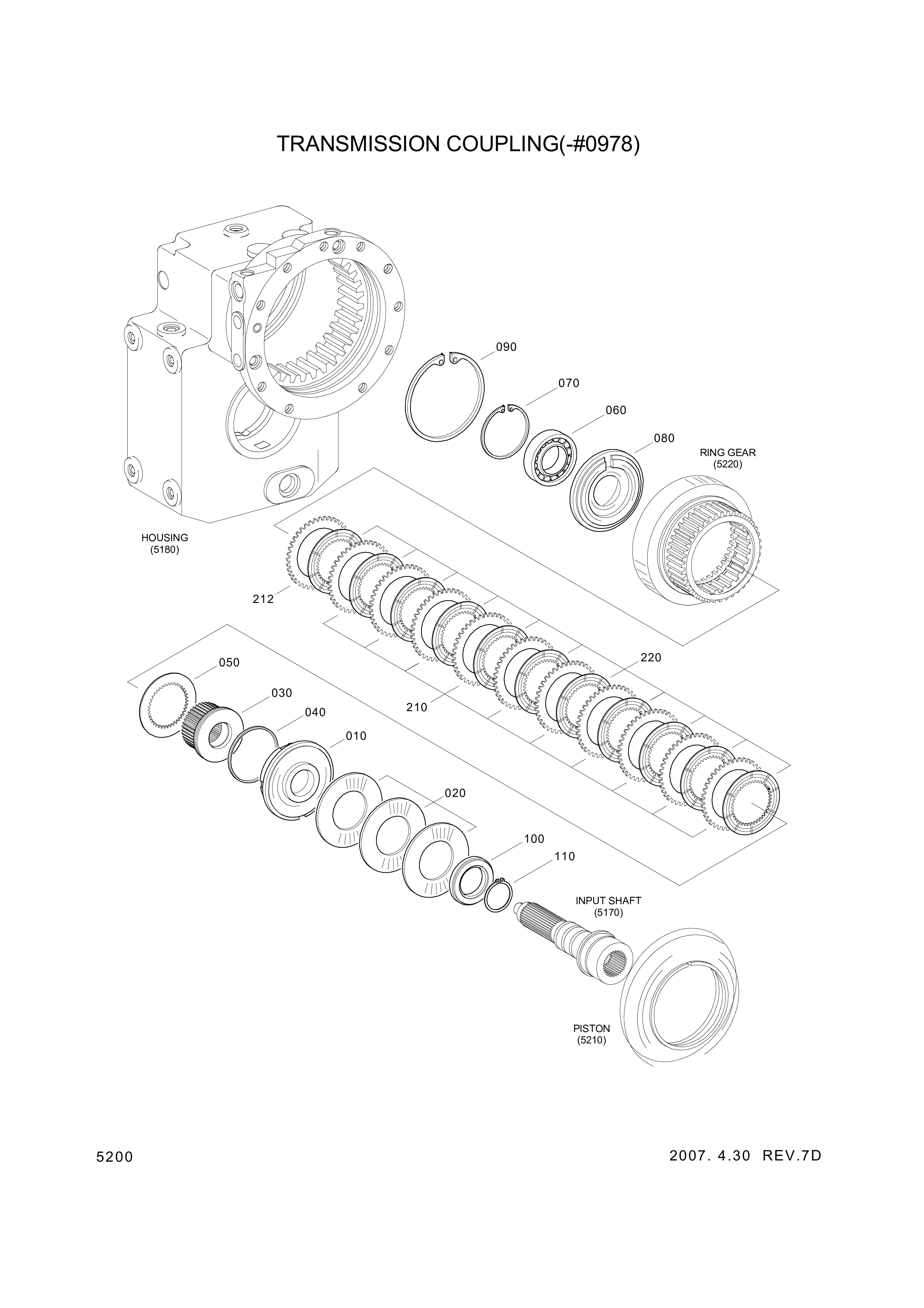 drawing for Hyundai Construction Equipment ZGAQ-00972 - PISTON (figure 1)