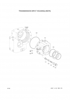 Technical drawing of Hyundai Construction Equipment 0634304275 O-RING with dimensions and layout (figure 3)