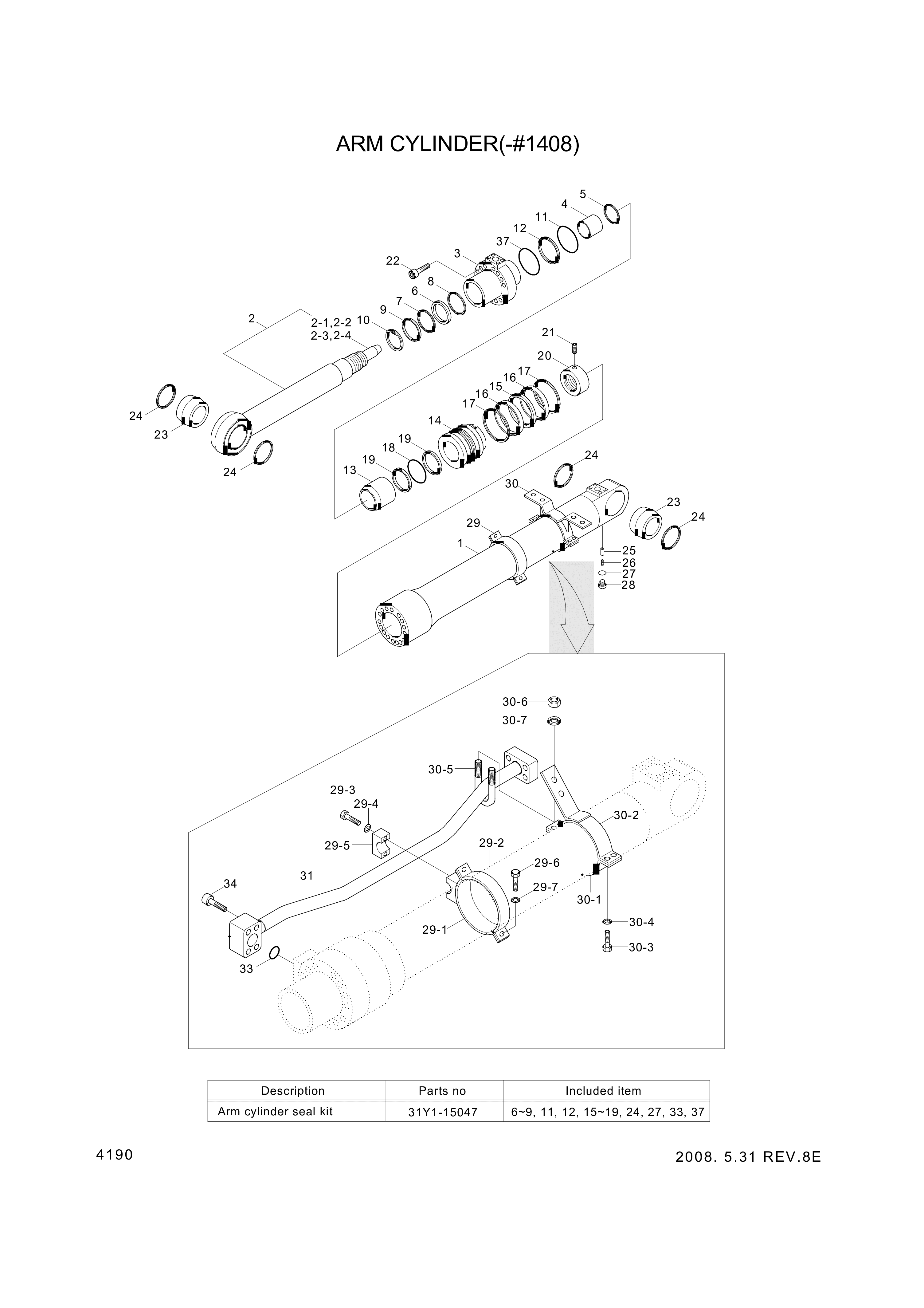 drawing for Hyundai Construction Equipment 159-34 - BUSHING-PIN (figure 5)