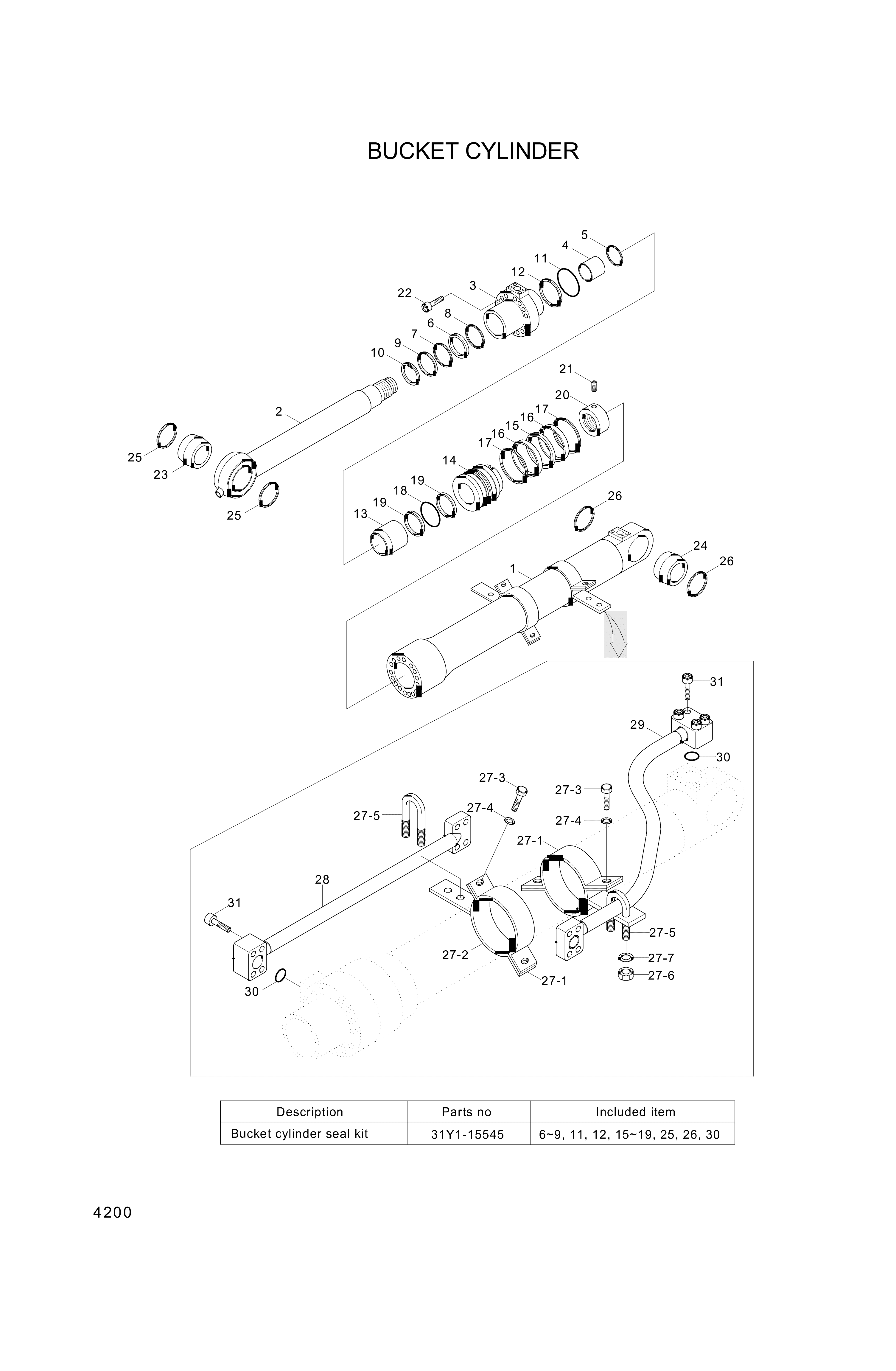 drawing for Hyundai Construction Equipment 161-36 - BUSHING-PIN (figure 3)