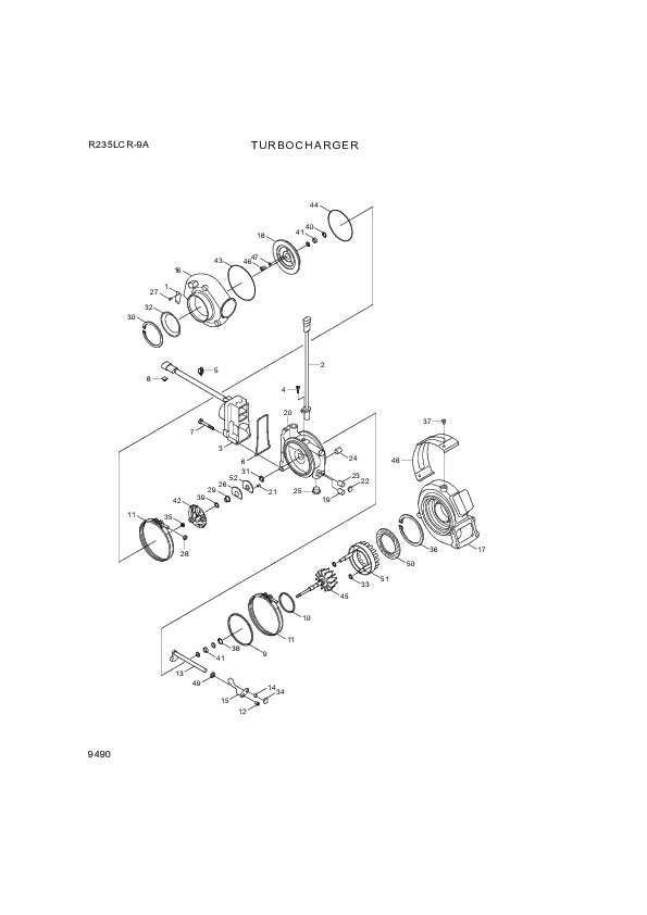 drawing for Hyundai Construction Equipment 3596179 - BLOCK-TURBO (figure 2)