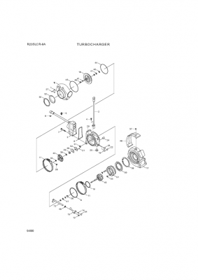 Technical drawing of Hyundai Construction Equipment 3596179 BLOCK-TURBO with dimensions and layout (figure 2)