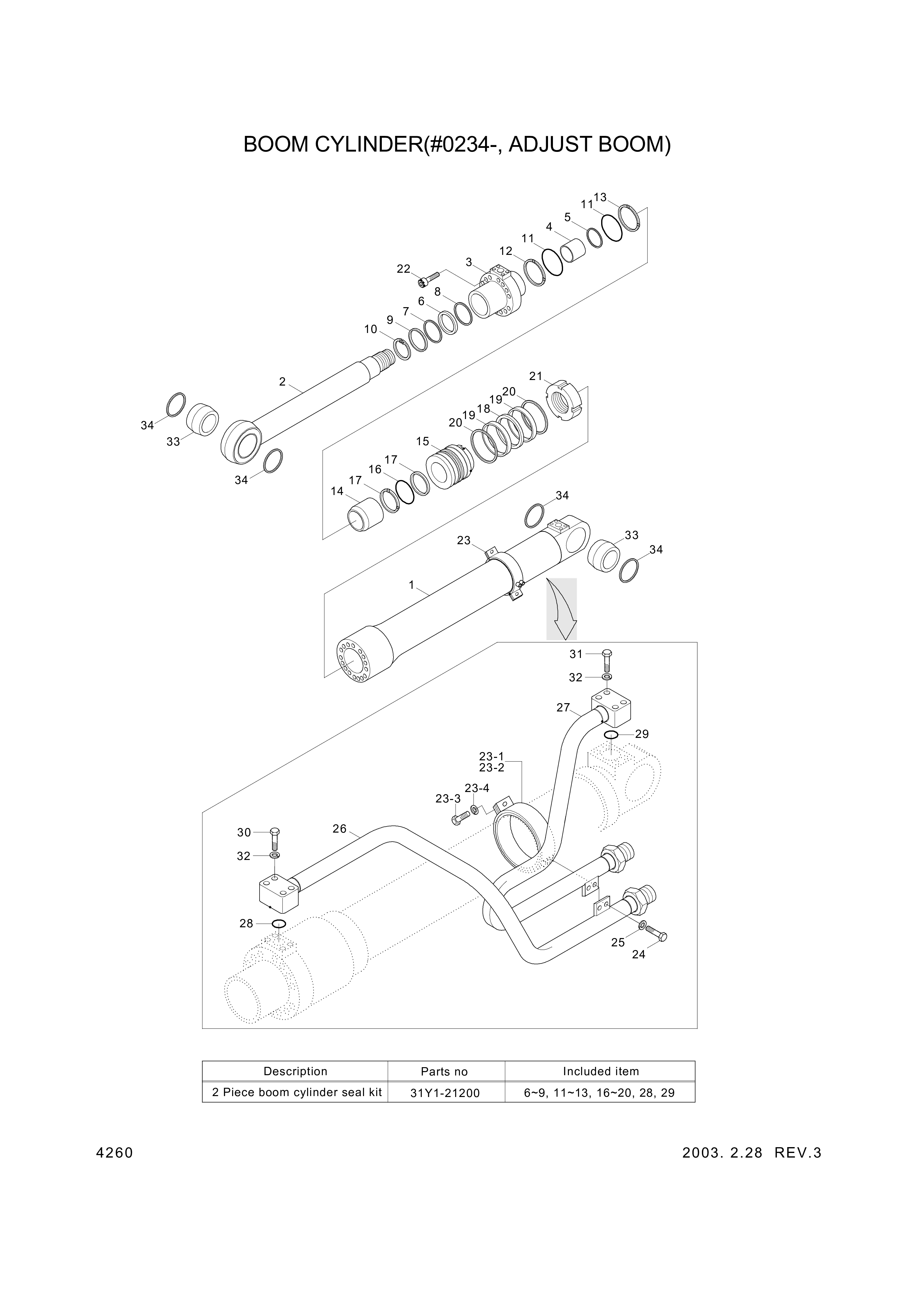 drawing for Hyundai Construction Equipment 31Y1-03490 - PISTON-CYL (figure 1)