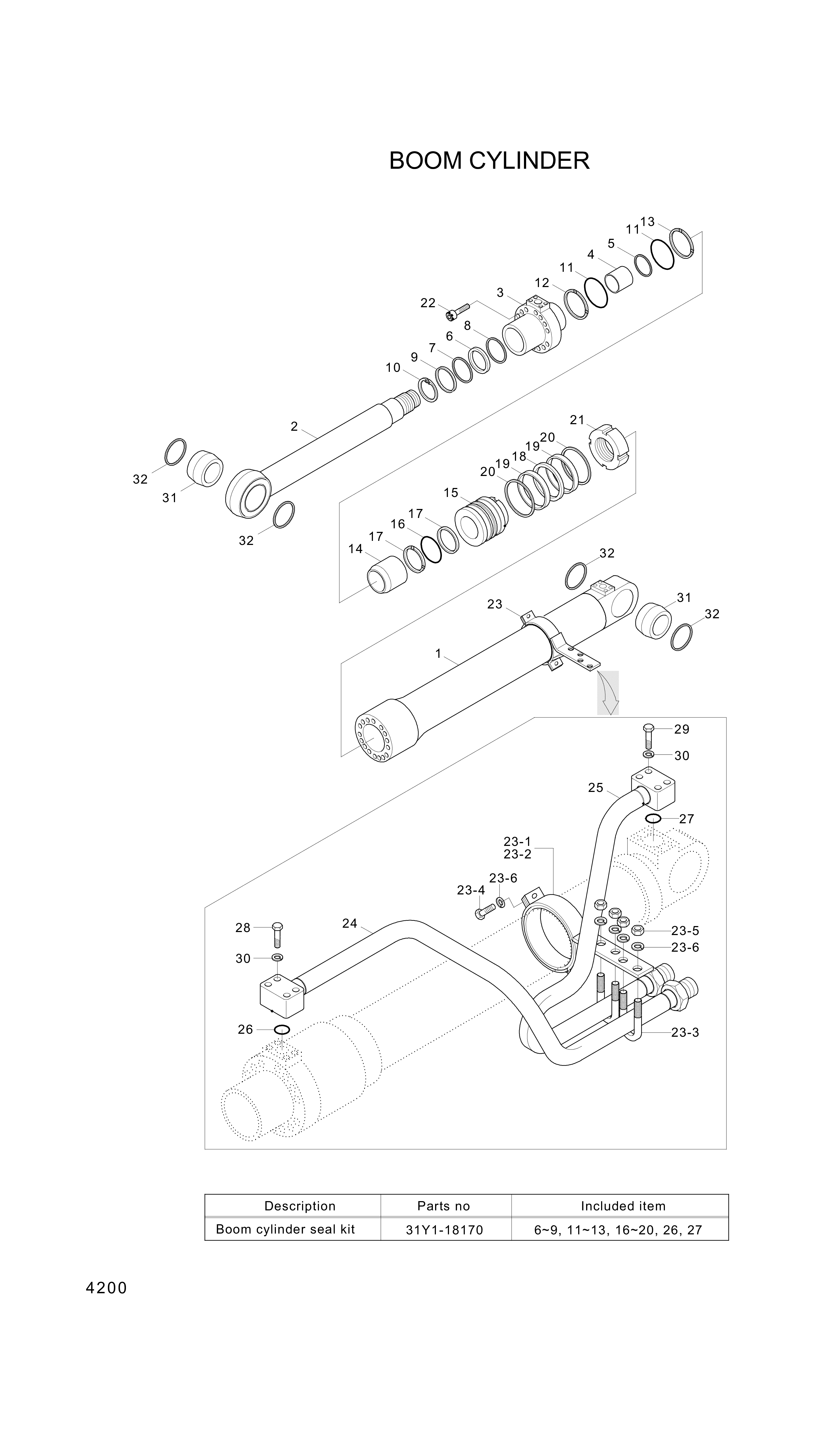 drawing for Hyundai Construction Equipment 8303555 - BOLT(M6-1.25),REAR DOOR (figure 4)