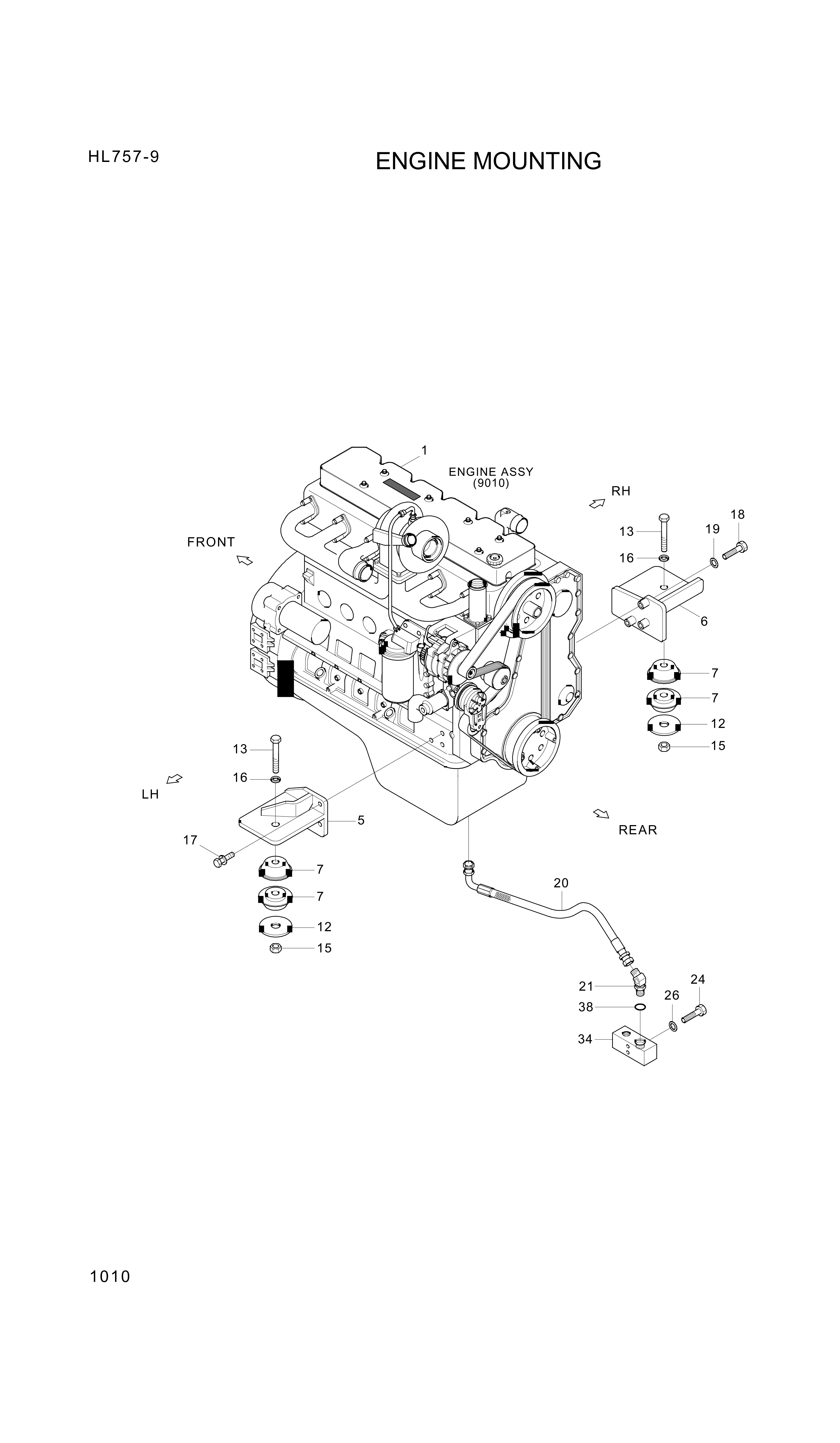 drawing for Hyundai Construction Equipment 11LM-00010 - ENGINE ASSY (figure 1)