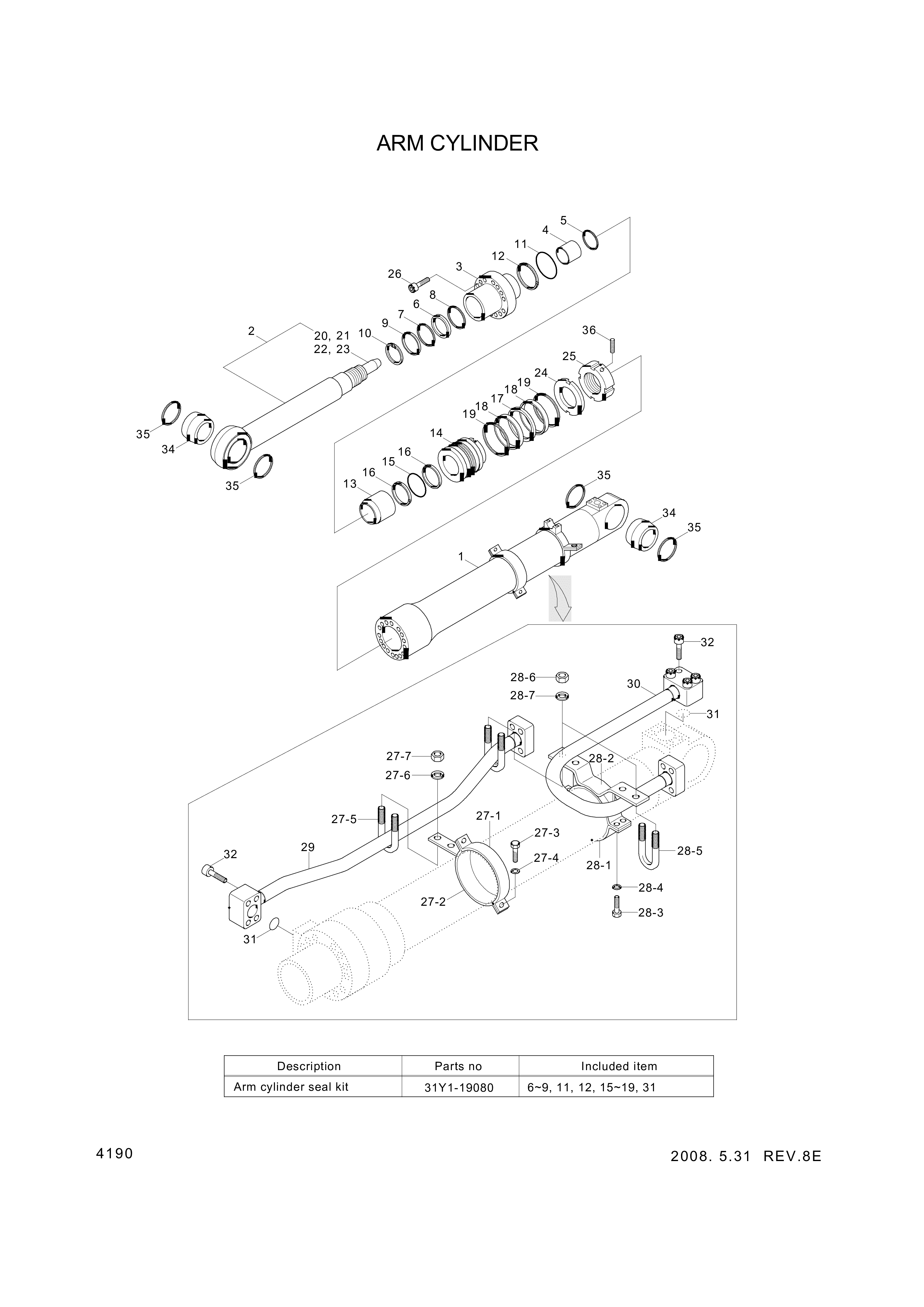 drawing for Hyundai Construction Equipment 301-36 - PIPE ASSY (figure 2)