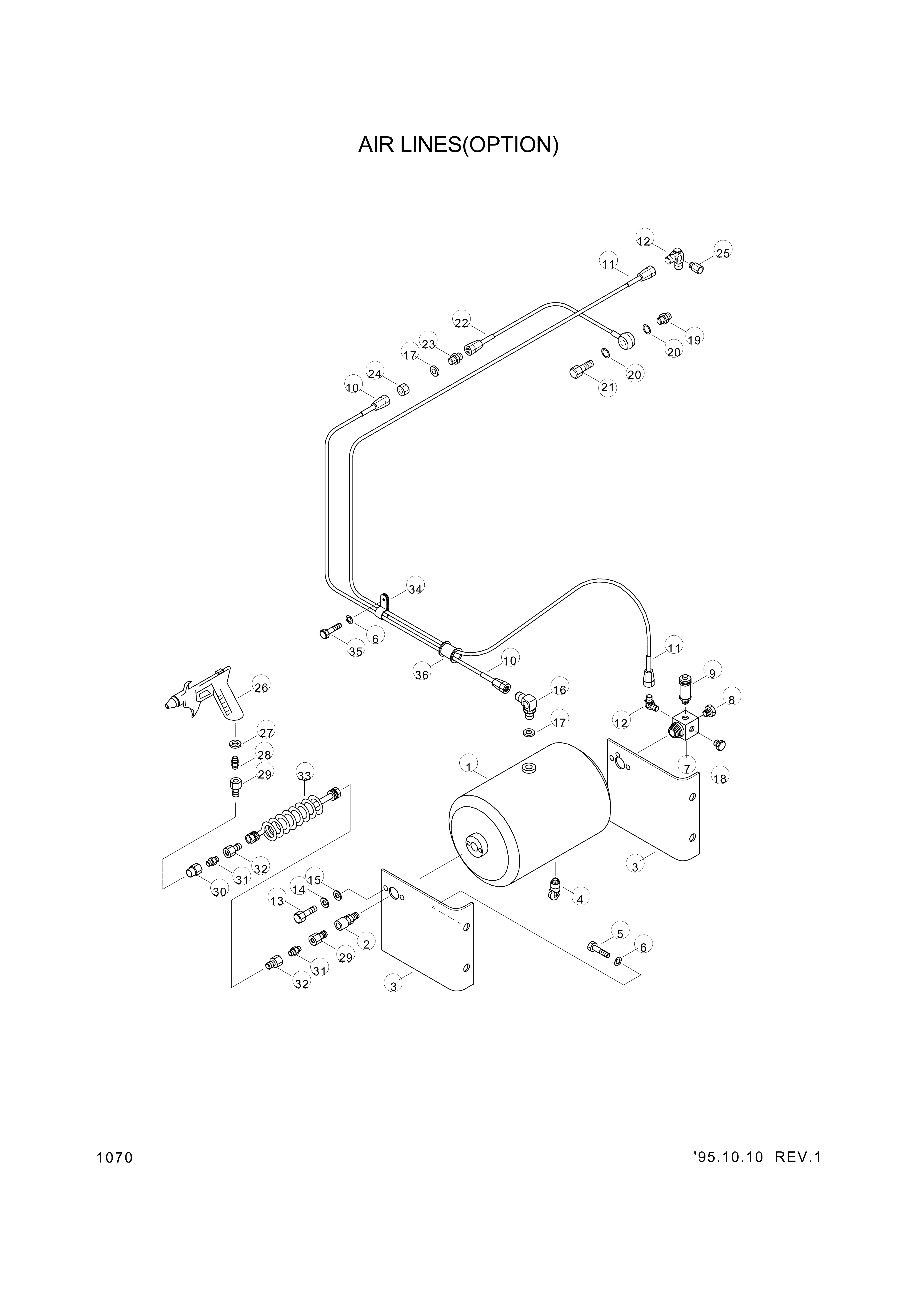 drawing for Hyundai Construction Equipment 11L1-4001 - BOLT-BANJO (figure 1)