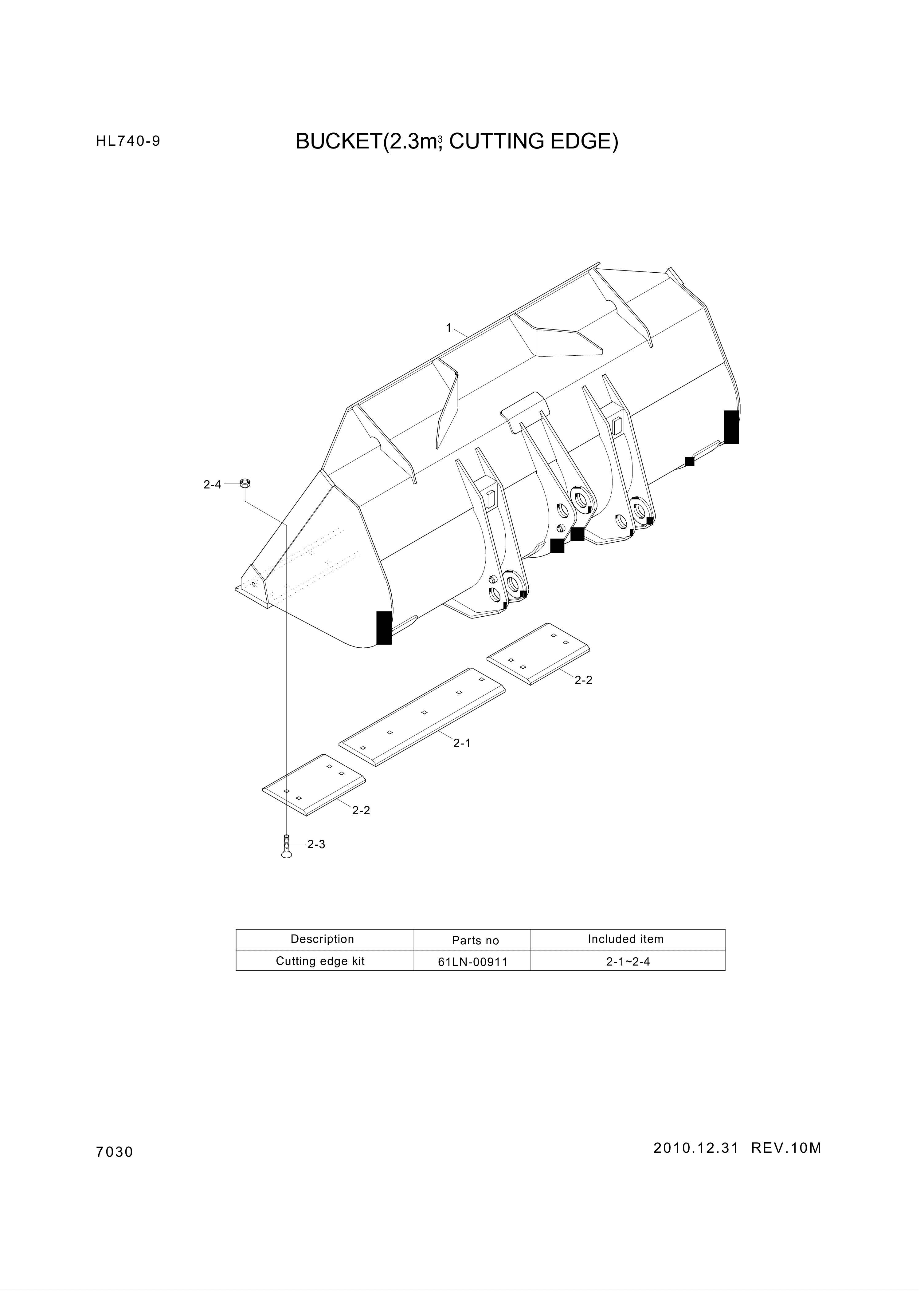 drawing for Hyundai Construction Equipment 61LN-00031 - BUCKET (figure 1)