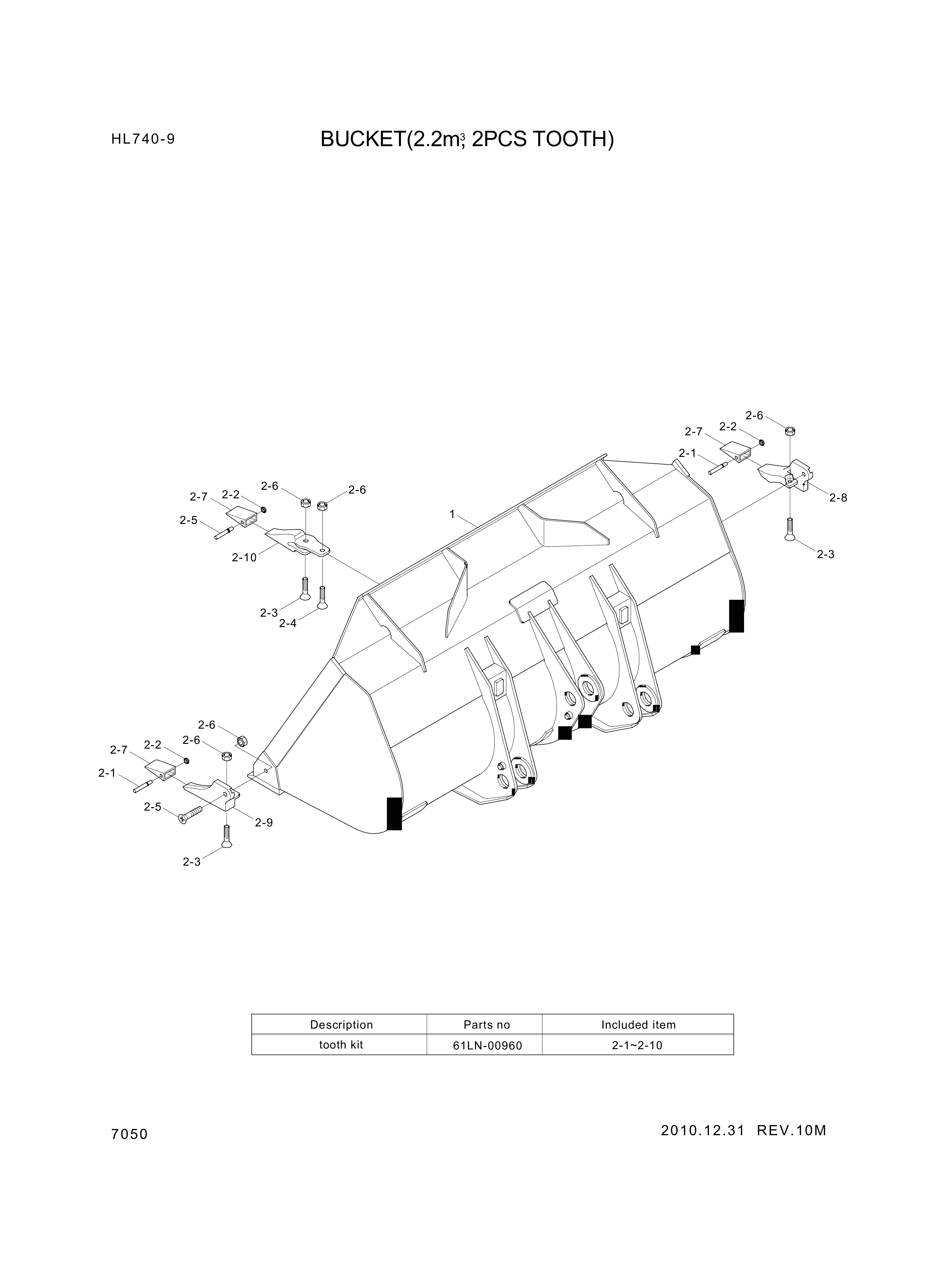 drawing for Hyundai Construction Equipment 61LN-00031 - BUCKET (figure 2)