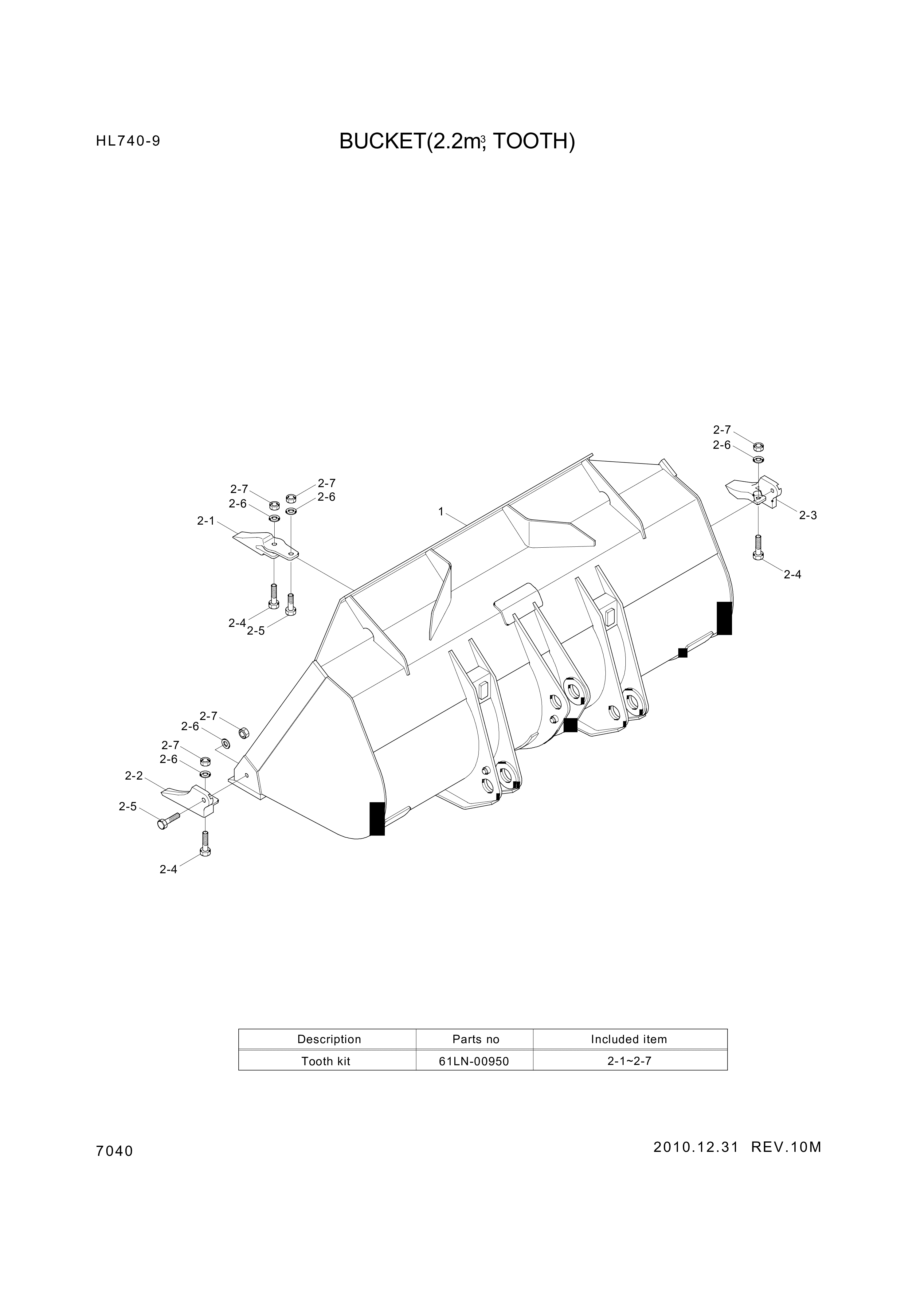 drawing for Hyundai Construction Equipment 61LN-00031 - BUCKET (figure 3)