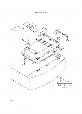 Technical drawing of Hyundai Construction Equipment S141-050152 BOLT-FLAT with dimensions and layout