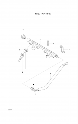 Technical drawing of Hyundai Construction Equipment 35301-23700 Damper-Pulsation with dimensions and layout