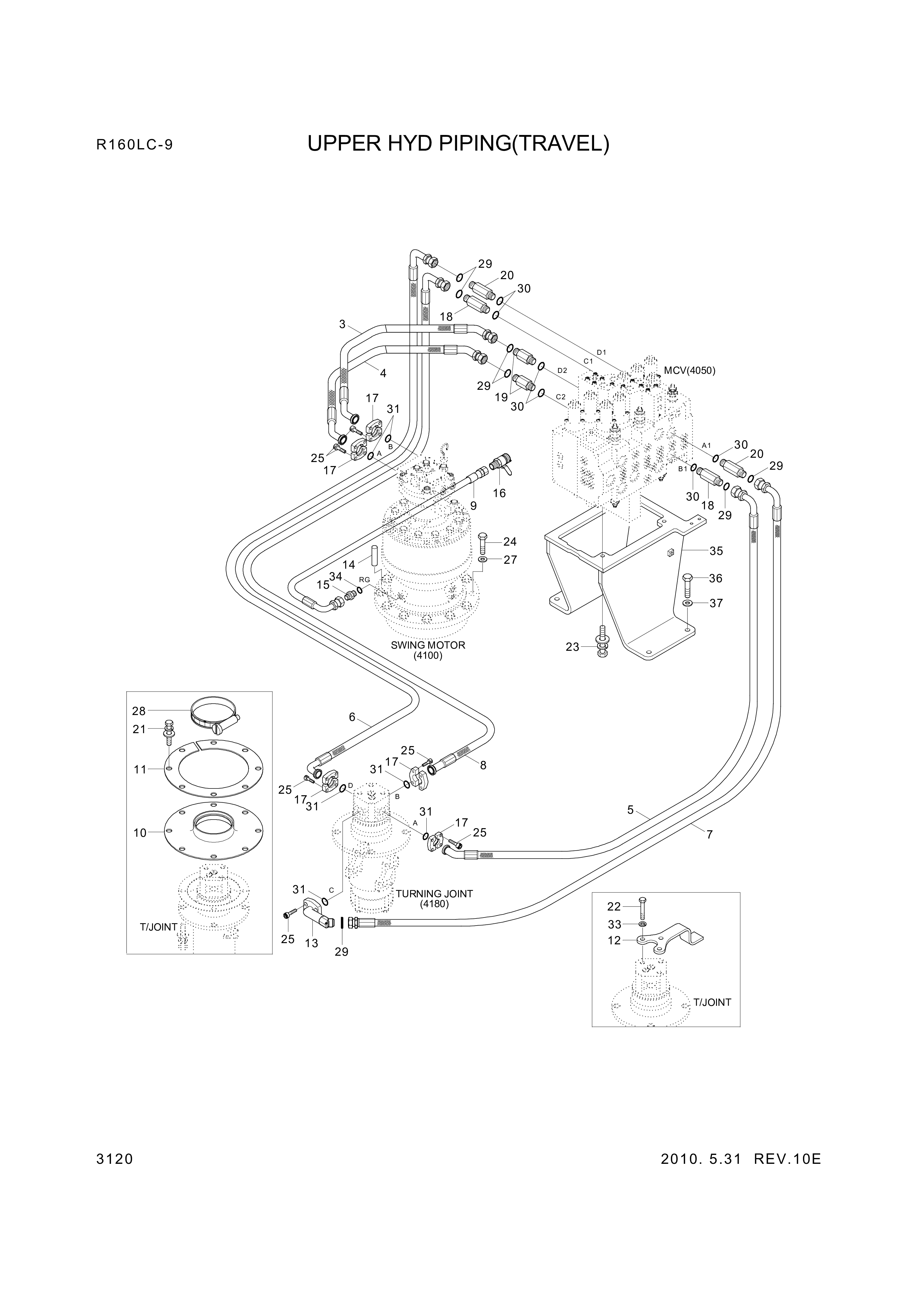 drawing for Hyundai Construction Equipment P993-128326 - HOSE ASSY-ORFS&FLG (figure 1)