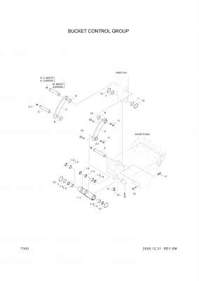 Technical drawing of Hyundai Construction Equipment 61M7-10051 PIN-JOINT with dimensions and layout (figure 2)