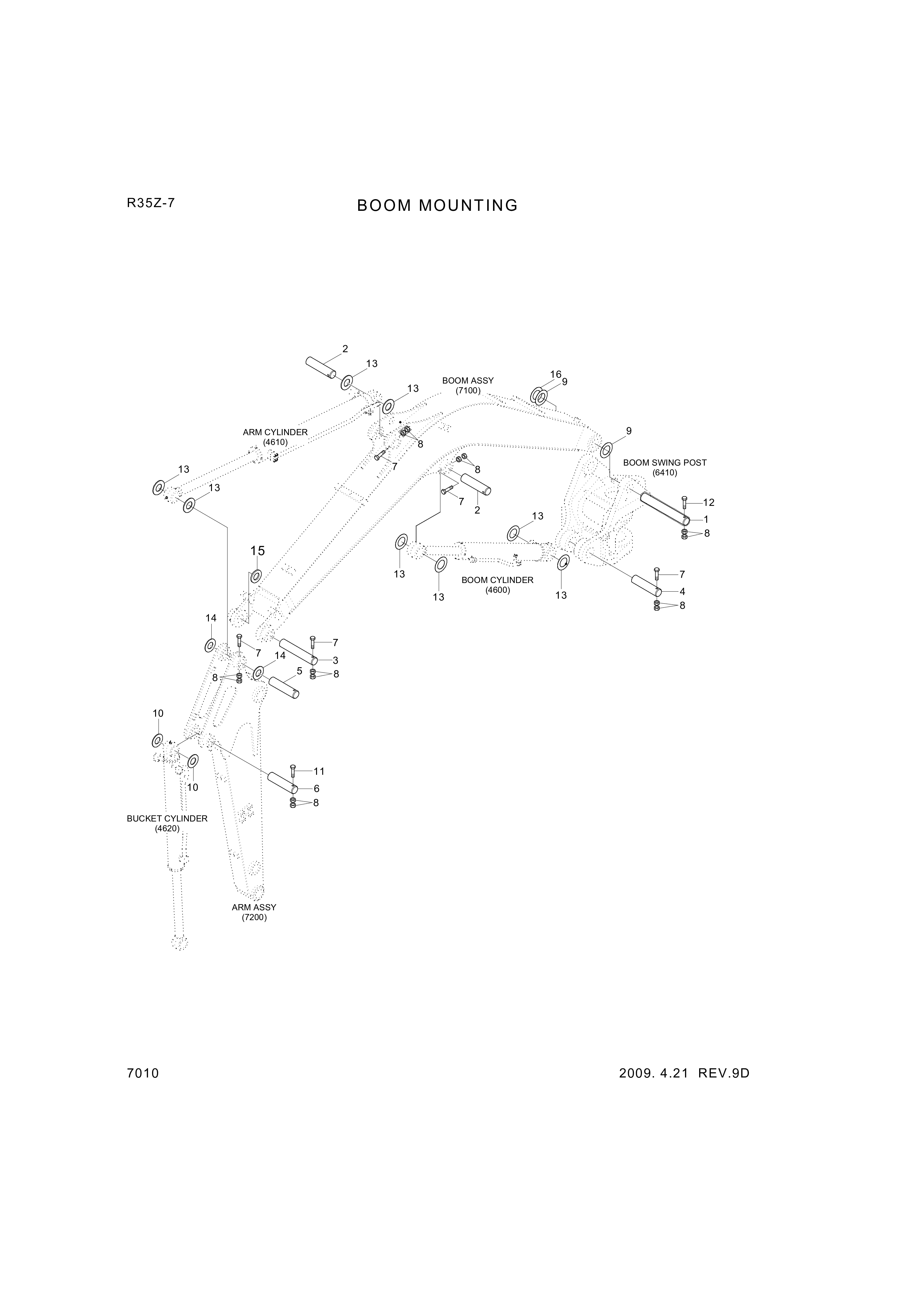 Technical drawing of Hyundai Construction Equipment 61MH-51711 PIN-JOINT with dimensions and layout (figure 3)