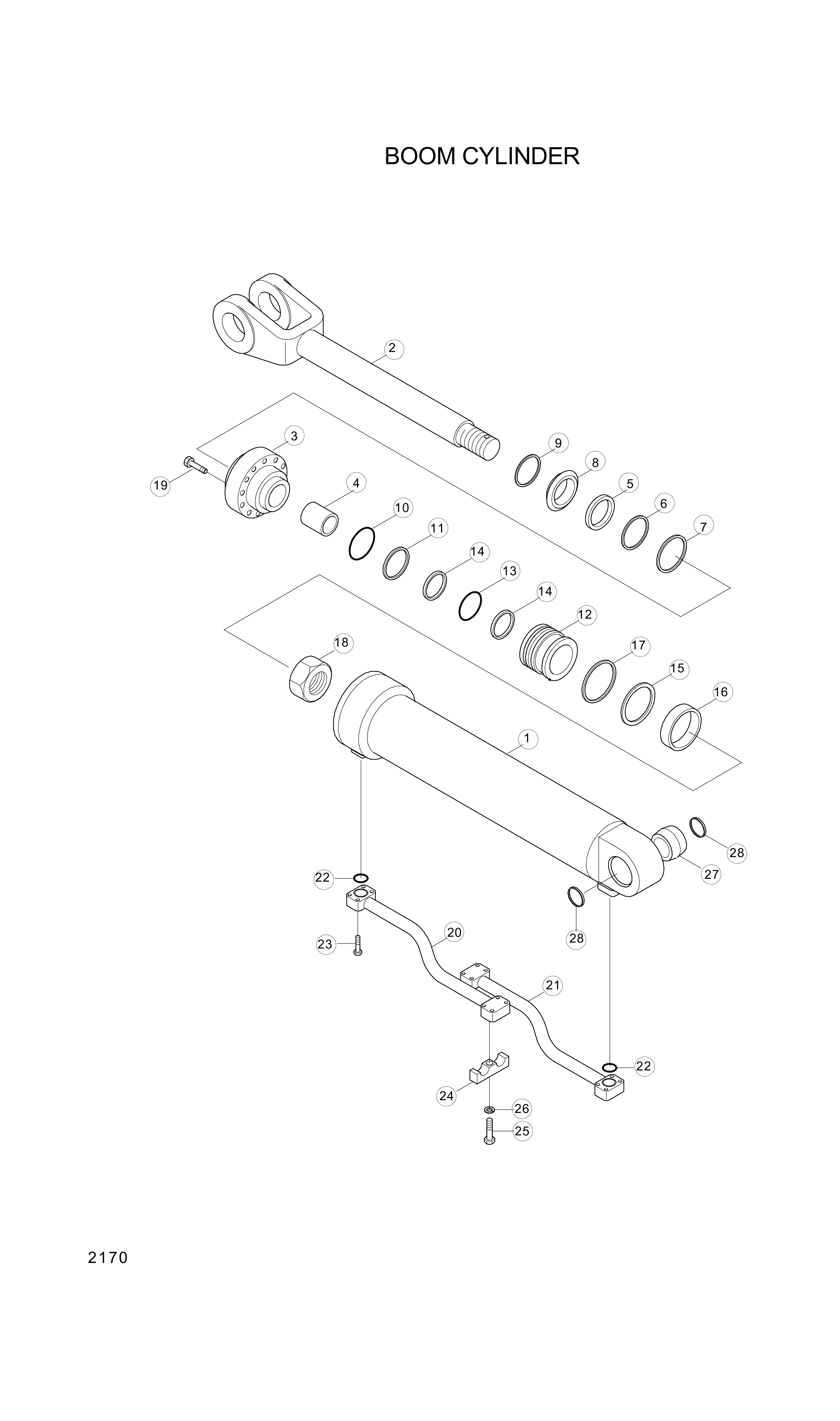 drawing for Hyundai Construction Equipment S731-065030 - BUSHING-DU (figure 2)