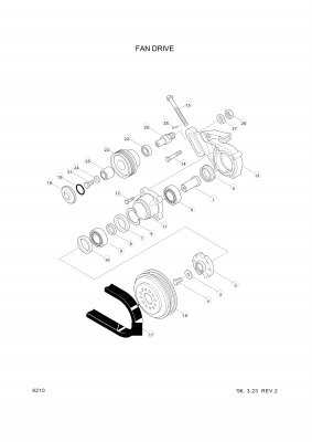 drawing for Hyundai Construction Equipment YUBP-05148 - BELT-FAN (figure 1)