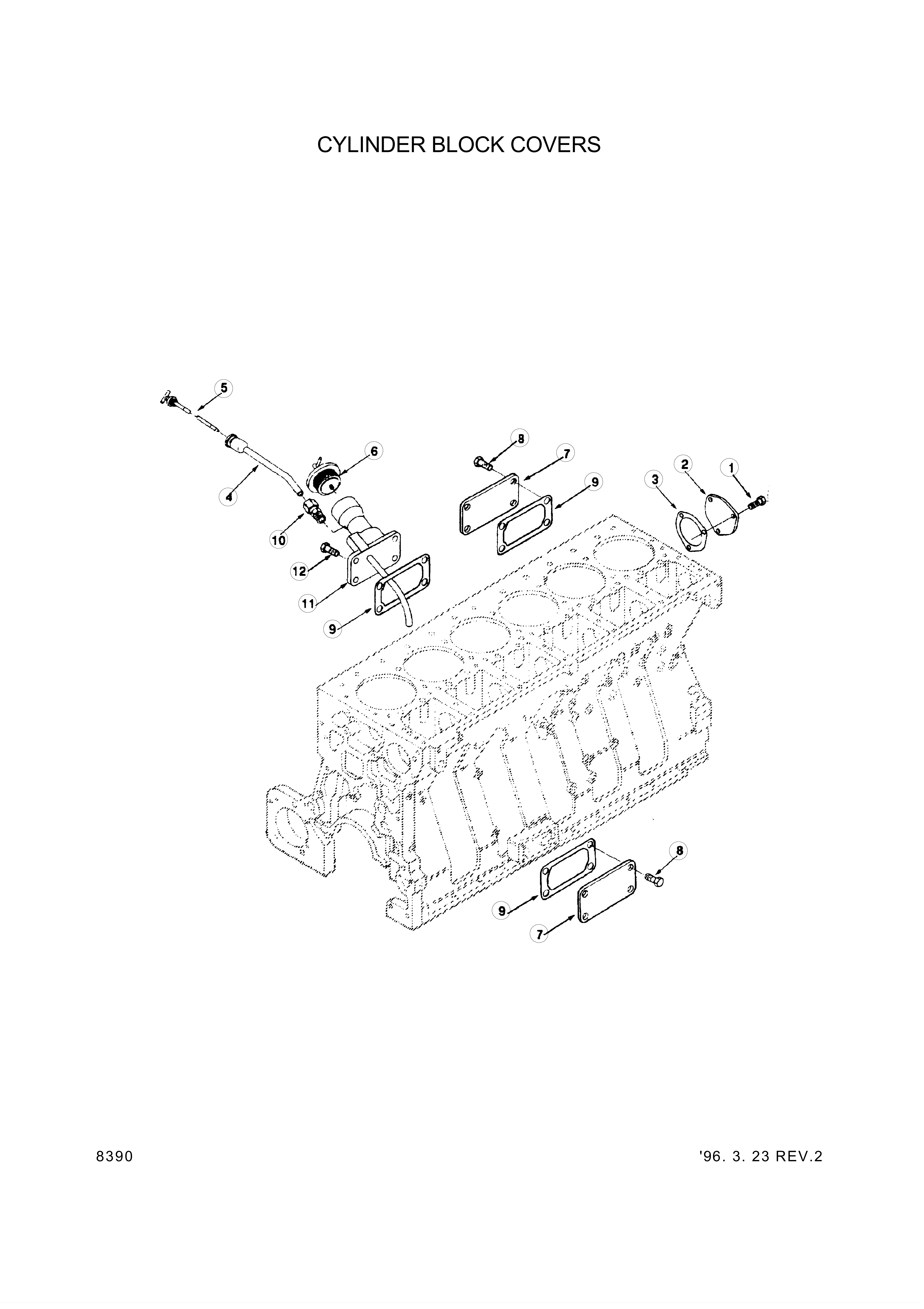 Technical drawing of Hyundai Construction Equipment YUBP-06772 GASKET with dimensions and layout (figure 3)