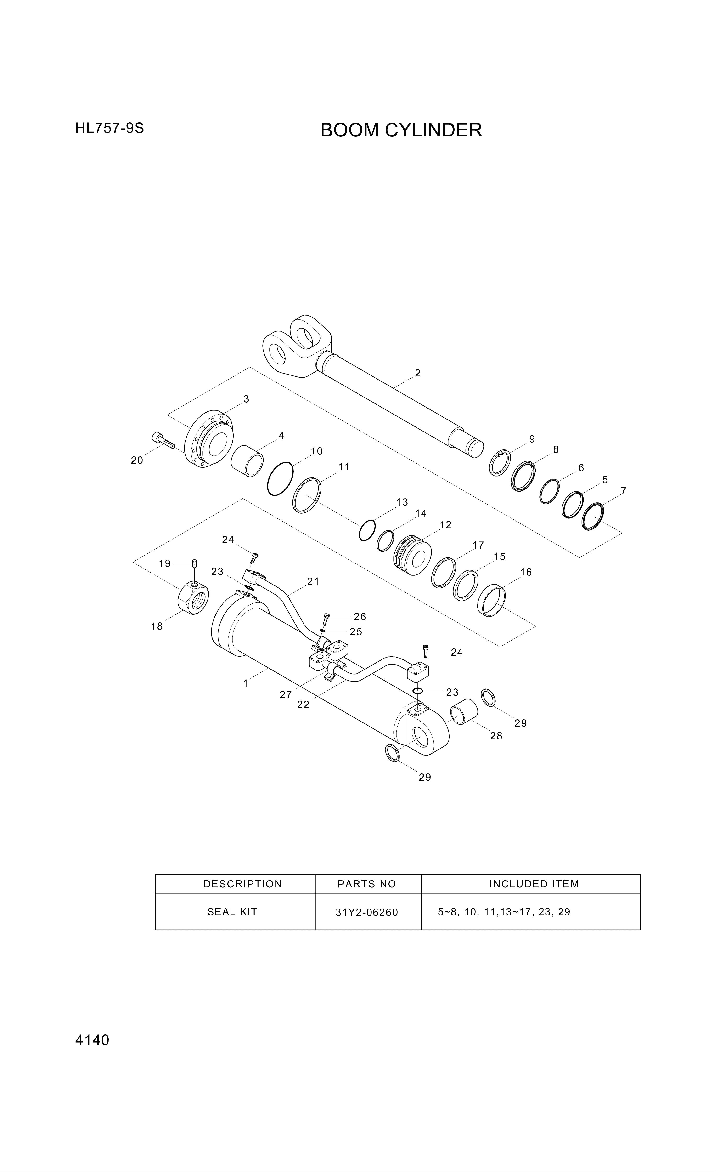 drawing for Hyundai Construction Equipment Y410-140000 - SEAL-PISTON (figure 1)