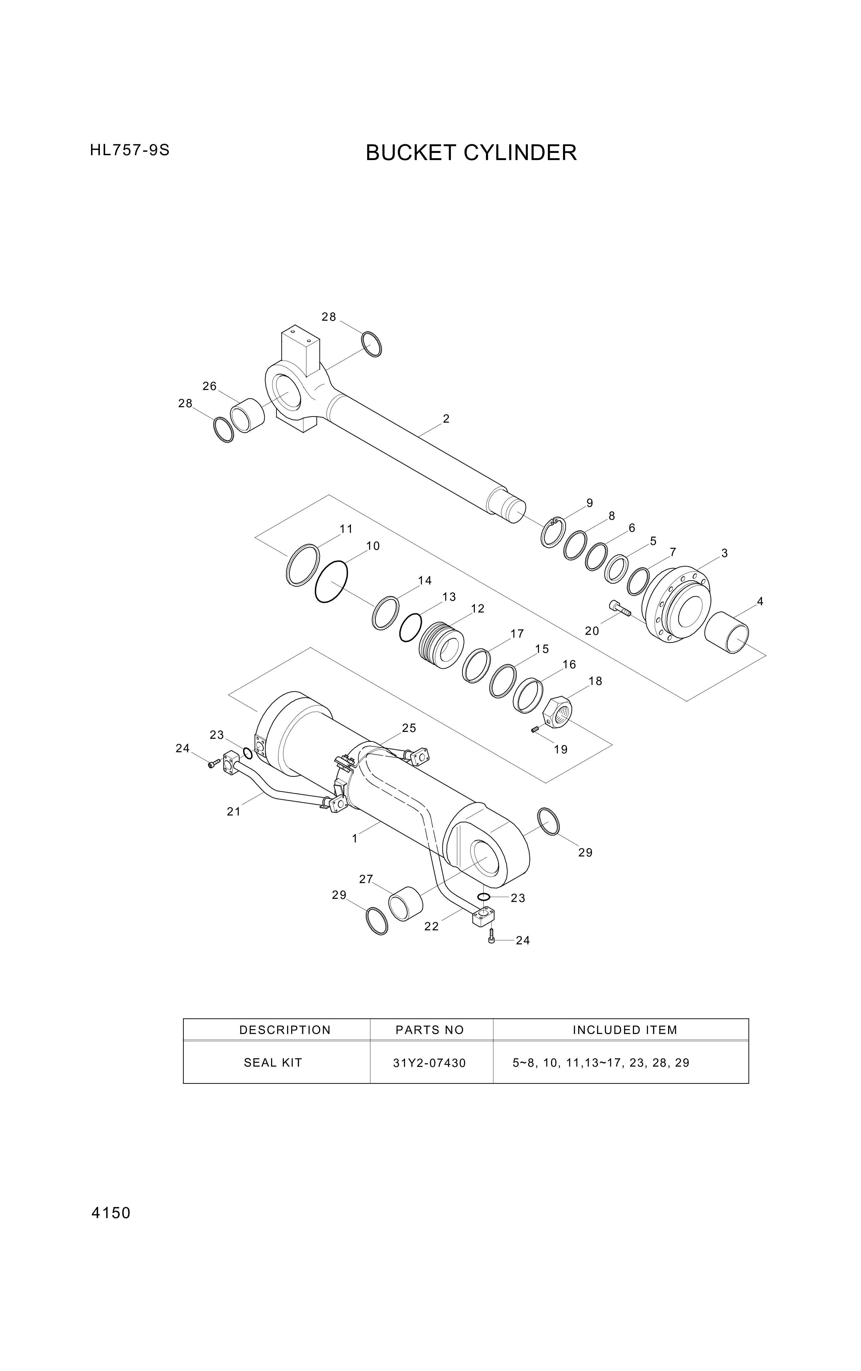 drawing for Hyundai Construction Equipment 340-15 - SEAL-PISTON (figure 4)