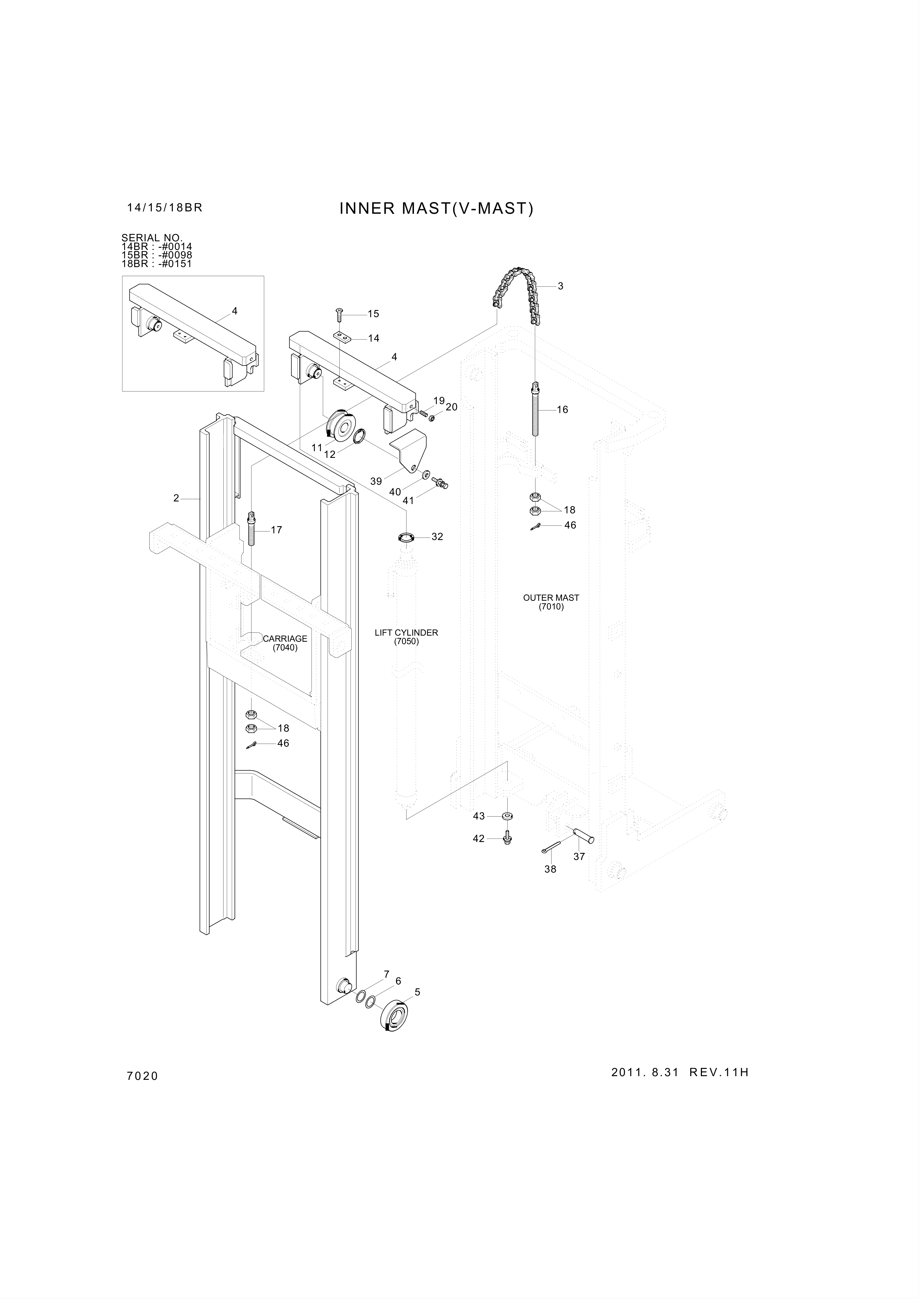 drawing for Hyundai Construction Equipment S141-060166 - BOLT-FLAT (figure 3)