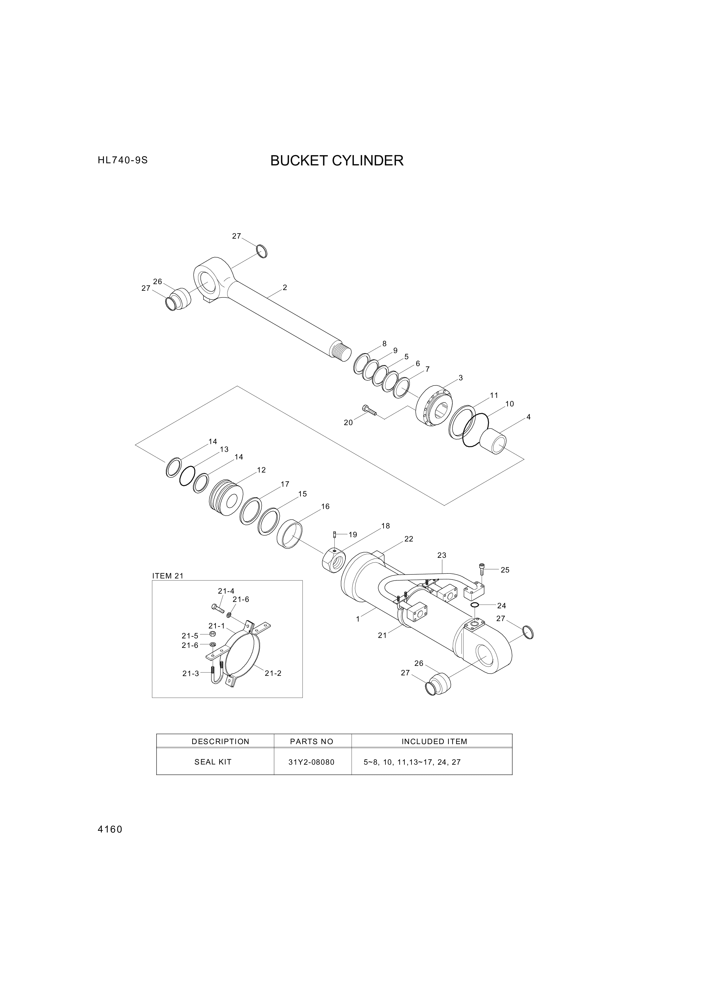 drawing for Hyundai Construction Equipment Y410-140000 - SEAL-PISTON (figure 2)