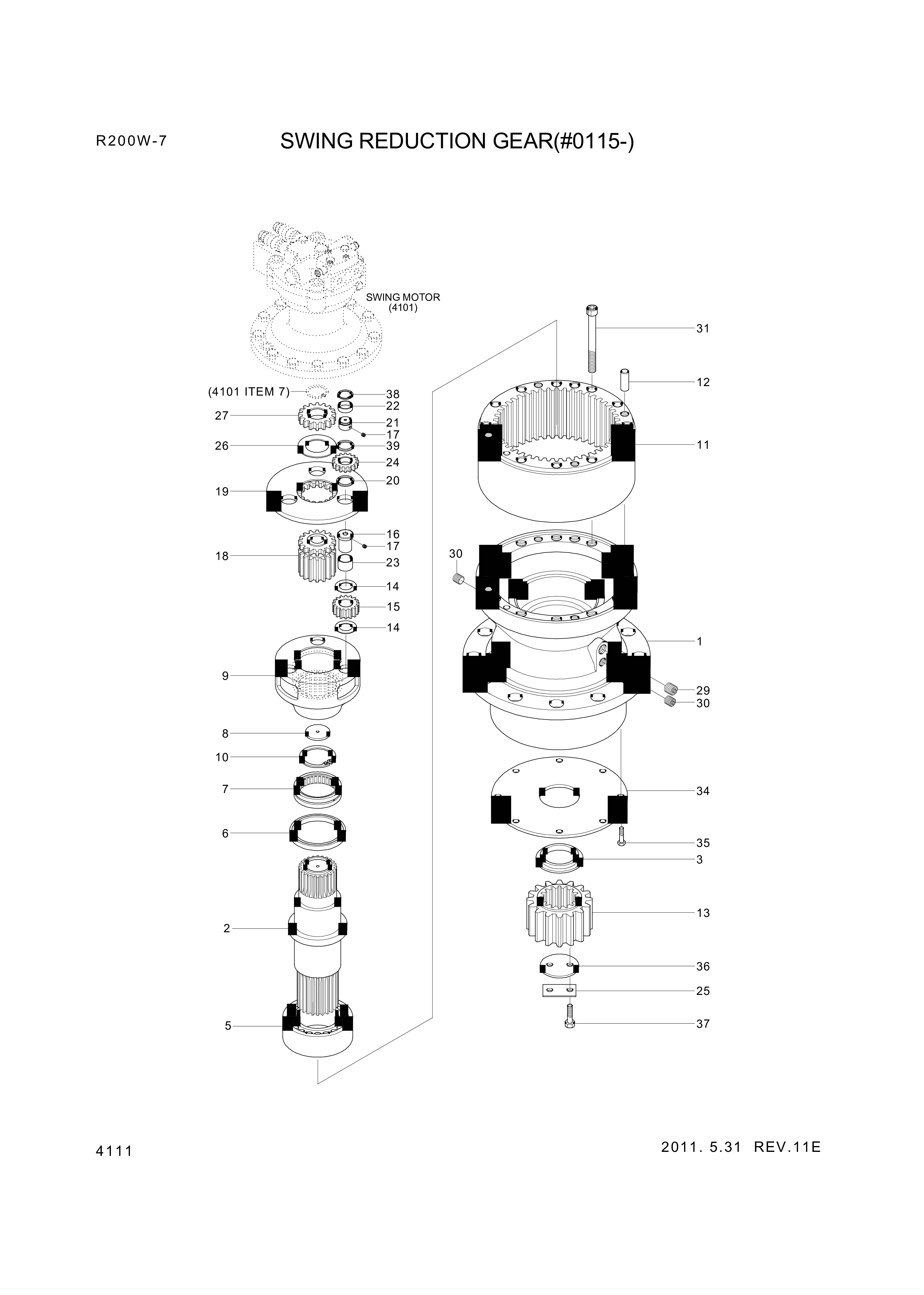 drawing for Hyundai Construction Equipment XKAQ-00023 - GEAR-PLANET NO2 (figure 5)