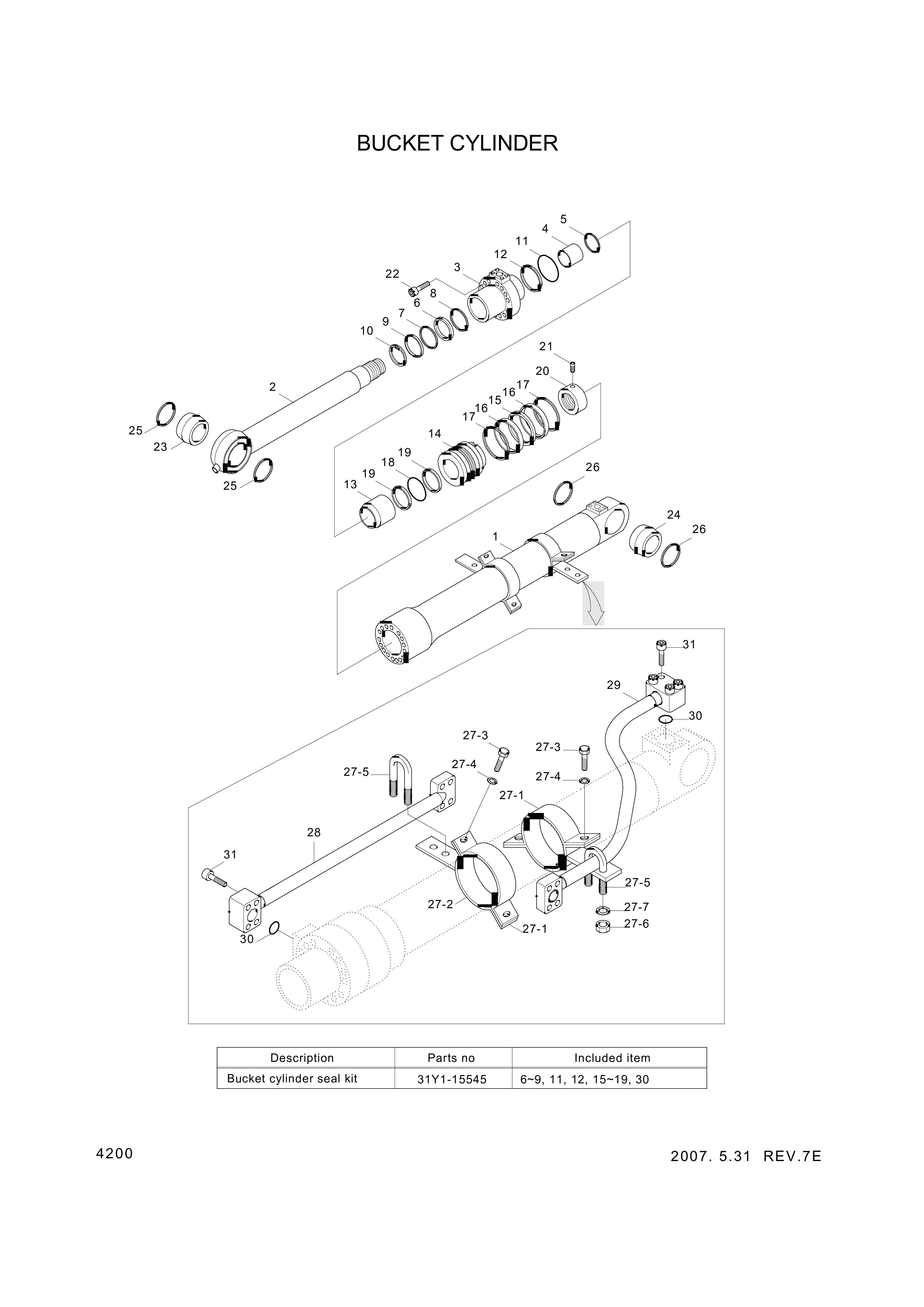 drawing for Hyundai Construction Equipment 161-35 - BUSHING-PIN (figure 4)