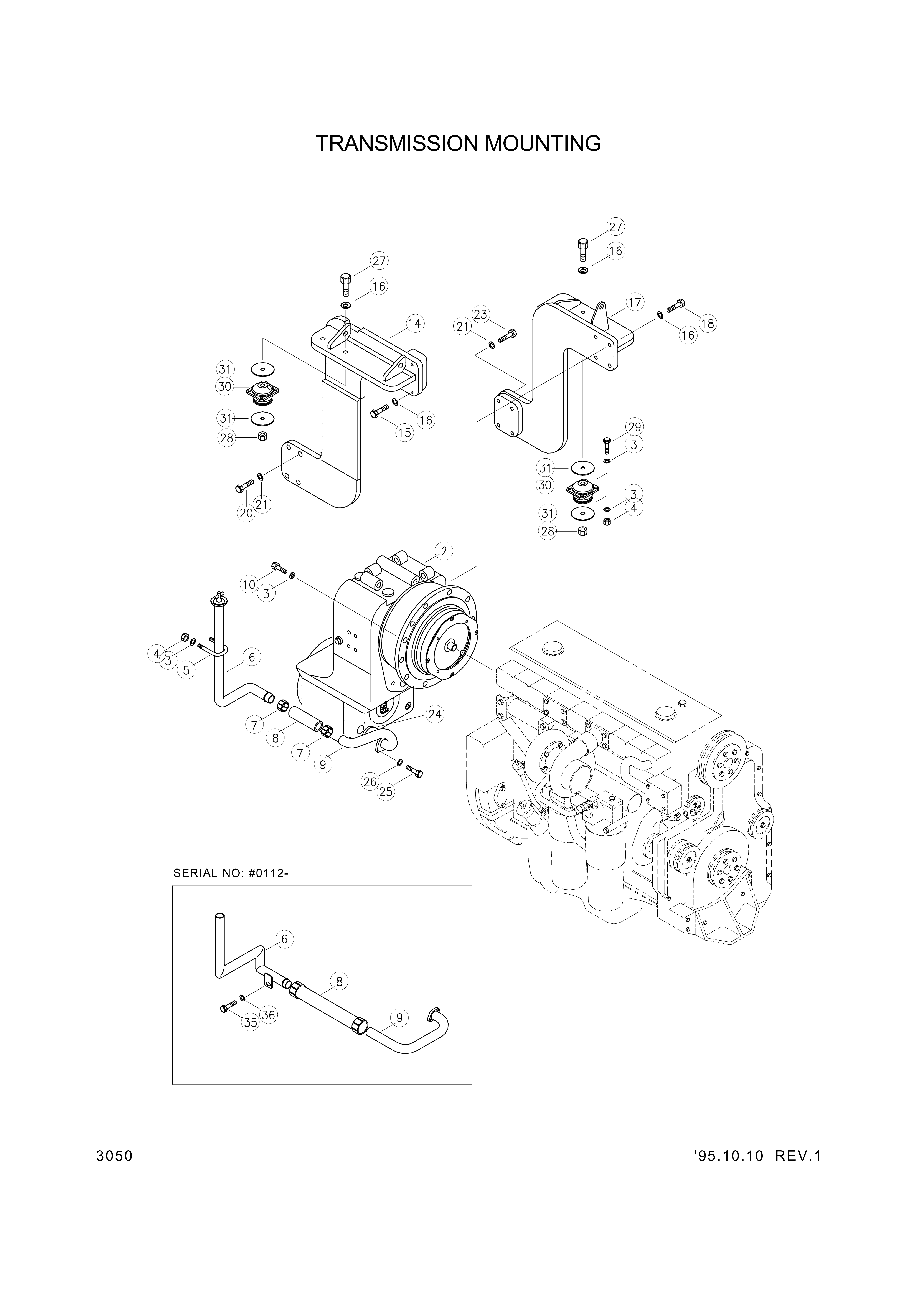 drawing for Hyundai Construction Equipment 12L1-0006 - TRANSMISSION ASSY (figure 1)