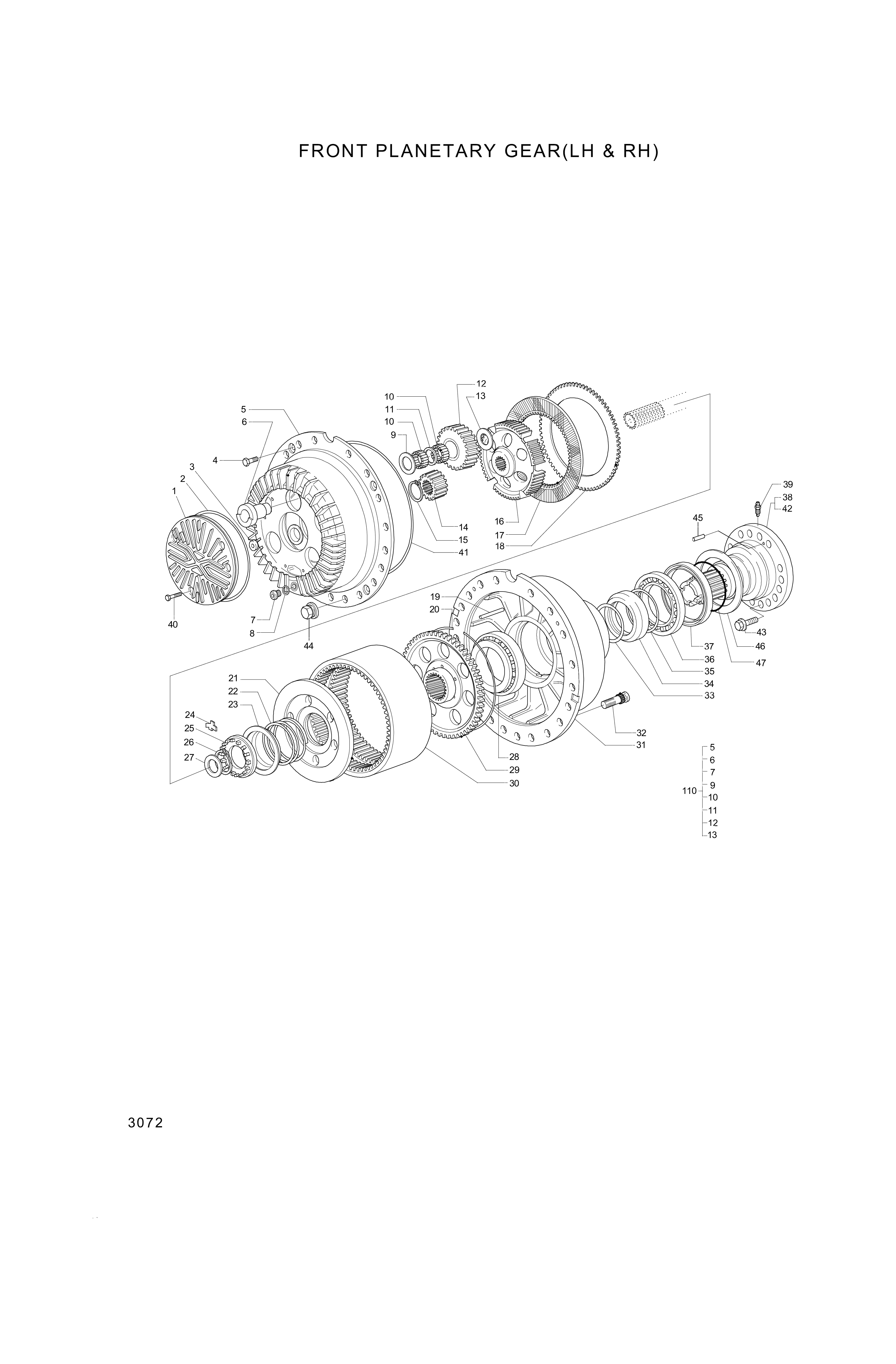 drawing for Hyundai Construction Equipment 9541-01060 - RING-RETAINING (figure 5)