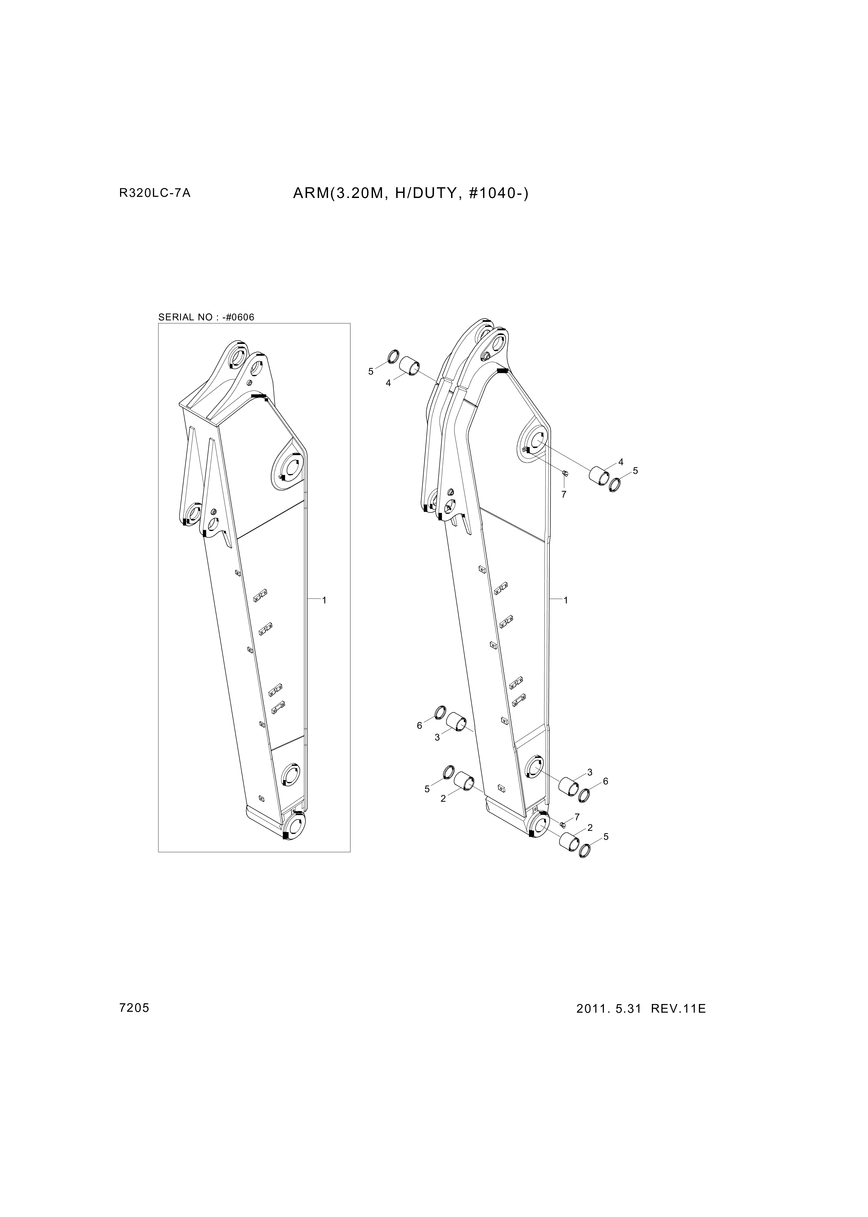 drawing for Hyundai Construction Equipment 61EN-17120 - BUSHING-PIN (figure 5)