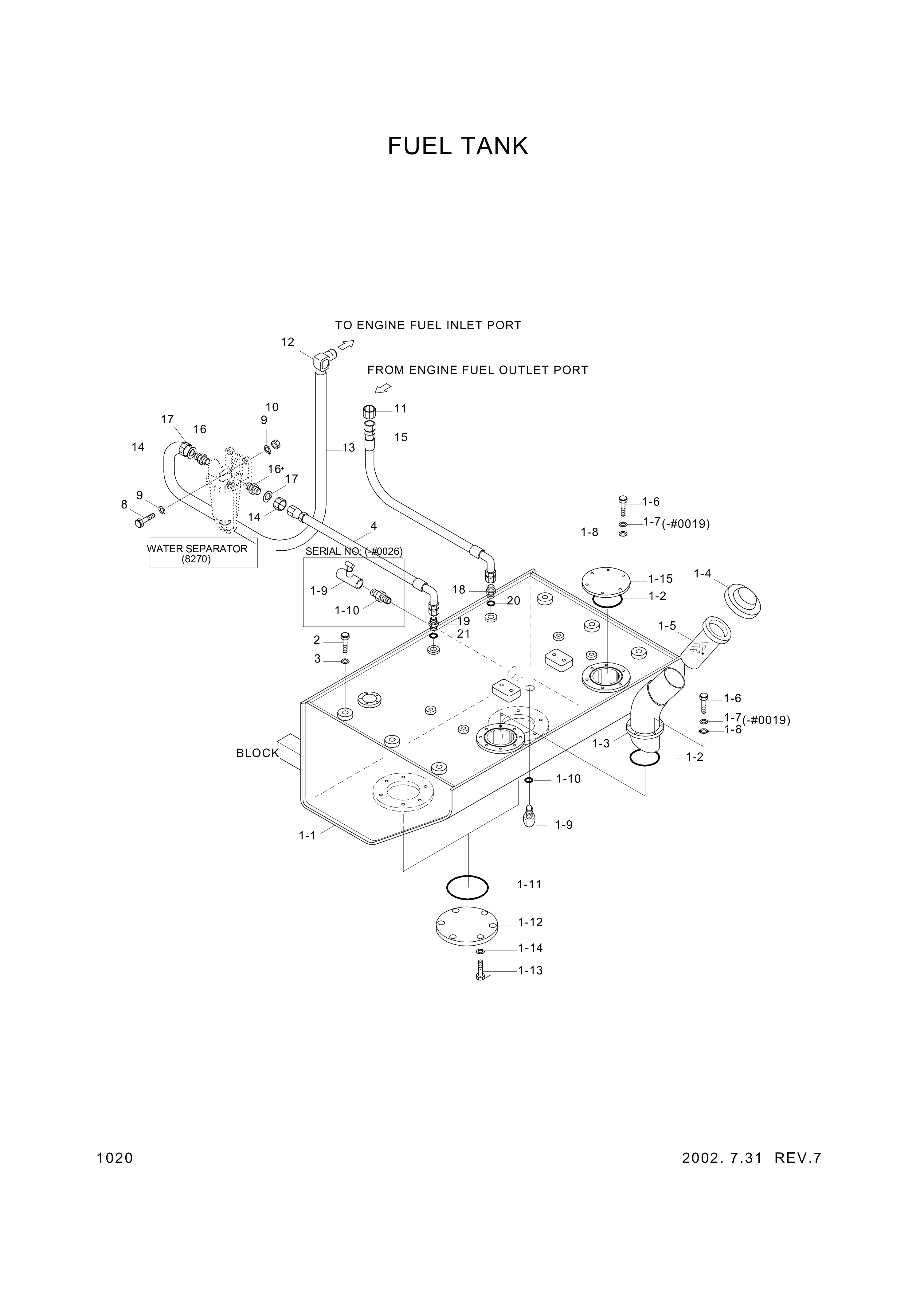 drawing for Hyundai Construction Equipment 14L3-01911 - HOSE ASSY-FUEL (figure 1)