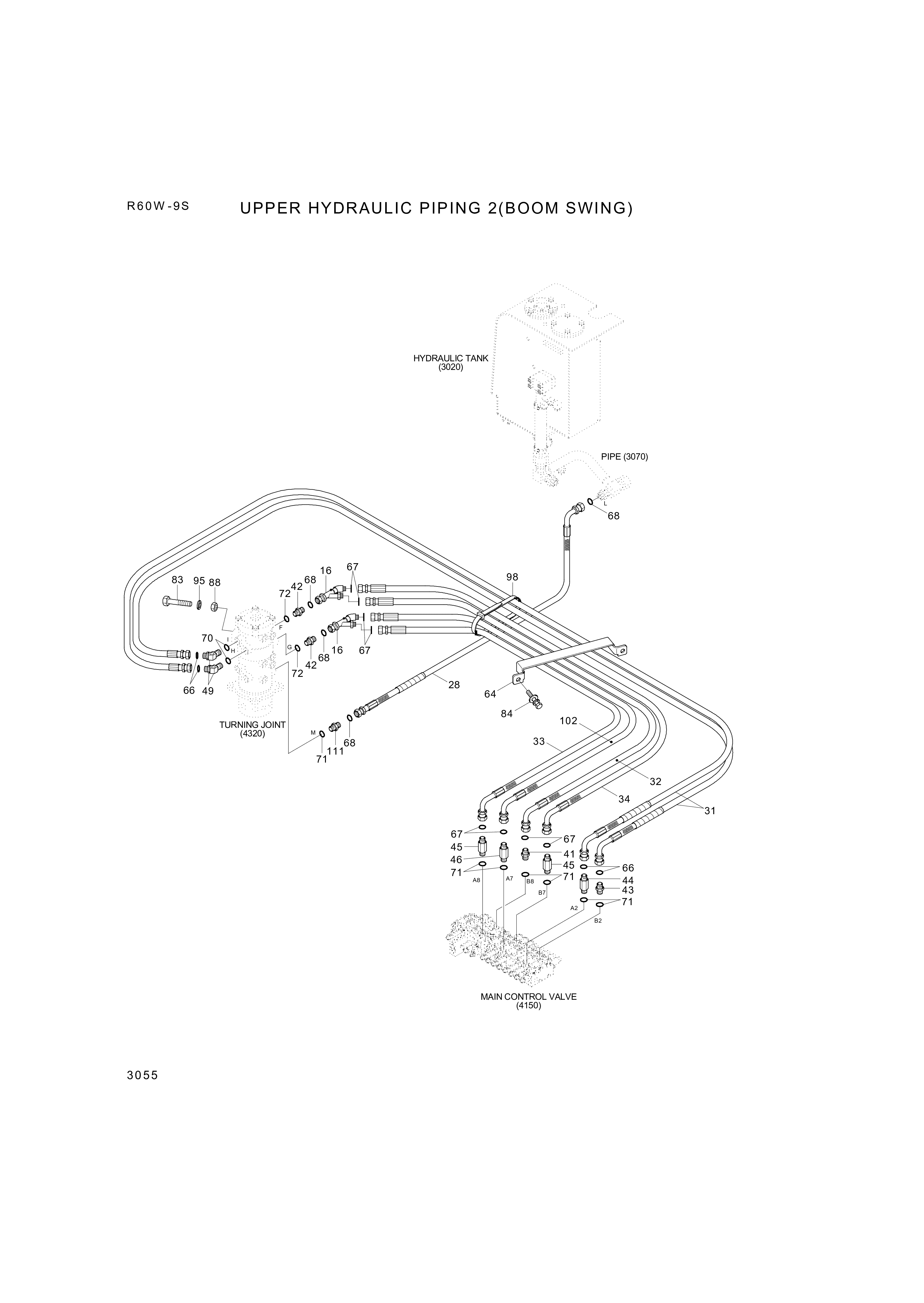 drawing for Hyundai Construction Equipment P930-085017 - HOSE ASSY-ORFS&THD (figure 2)