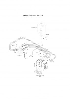 Technical drawing of Hyundai Construction Equipment P930-085020 HOSE ASSY-ORFS&amp;THD with dimensions and layout (figure 2)