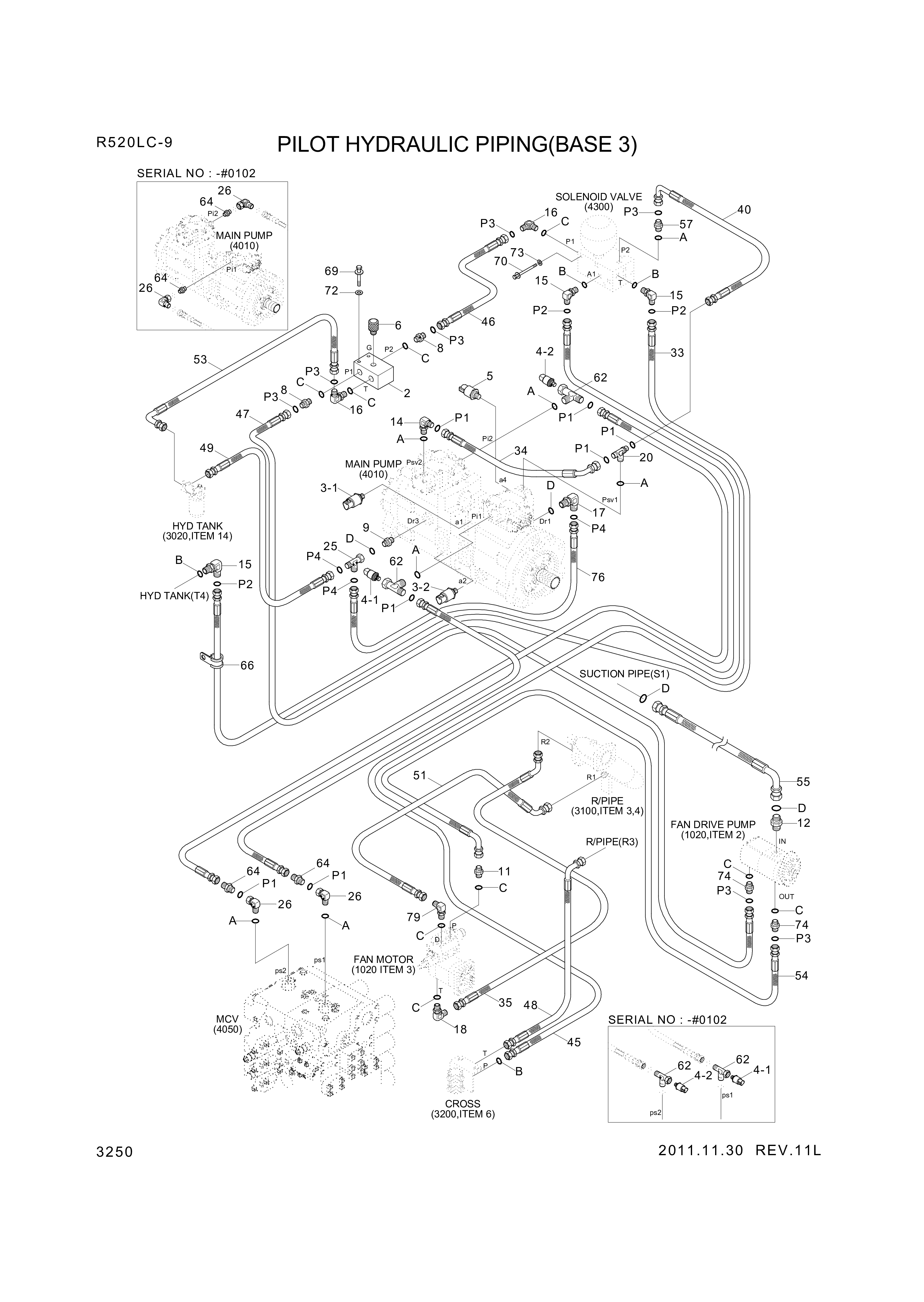 drawing for Hyundai Construction Equipment P930-082022 - HOSE ASSY-ORFS&THD (figure 4)