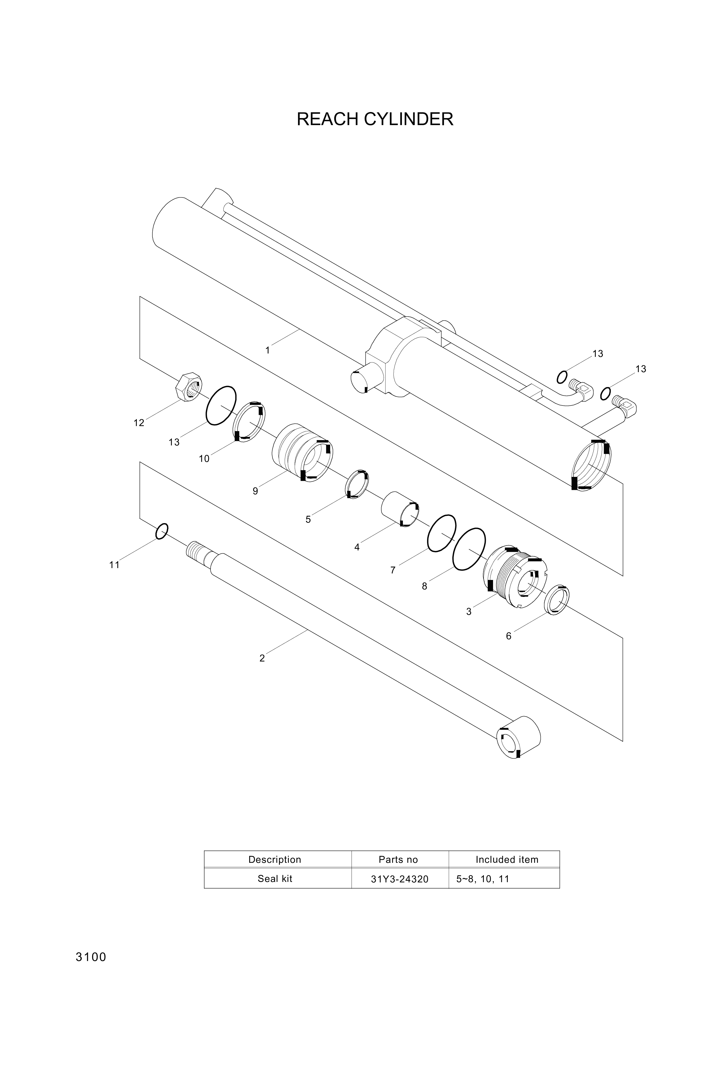 Technical drawing of Hyundai Construction Equipment 95113-04400 O-RING with dimensions and layout (figure 4)
