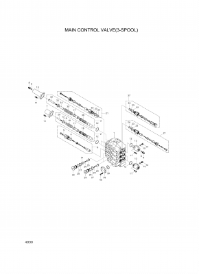 Technical drawing of Hyundai Construction Equipment 3513-252 CHECK with dimensions and layout (figure 4)