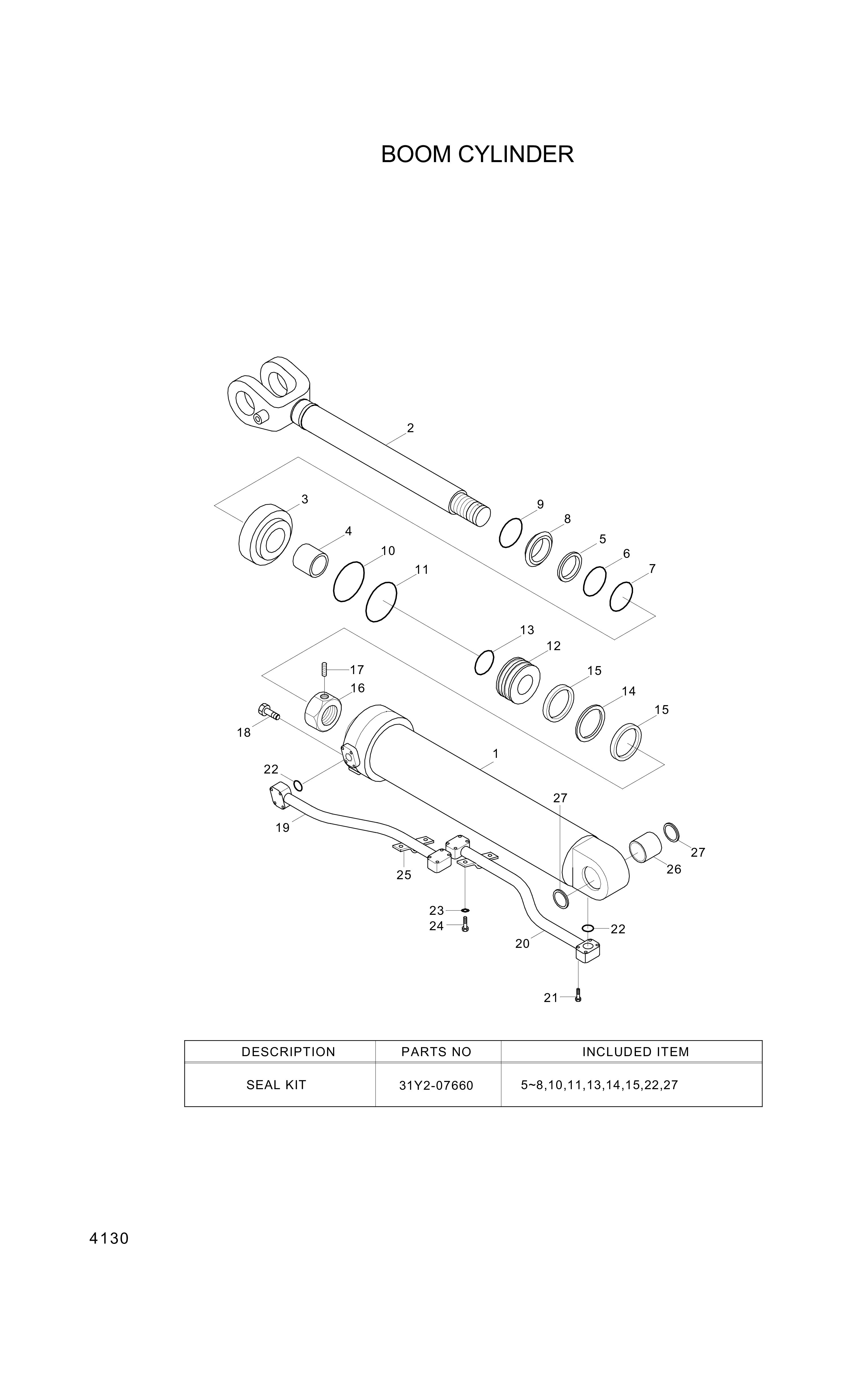 Technical drawing of Hyundai Construction Equipment 341-18 BOLT with dimensions and layout (figure 5)