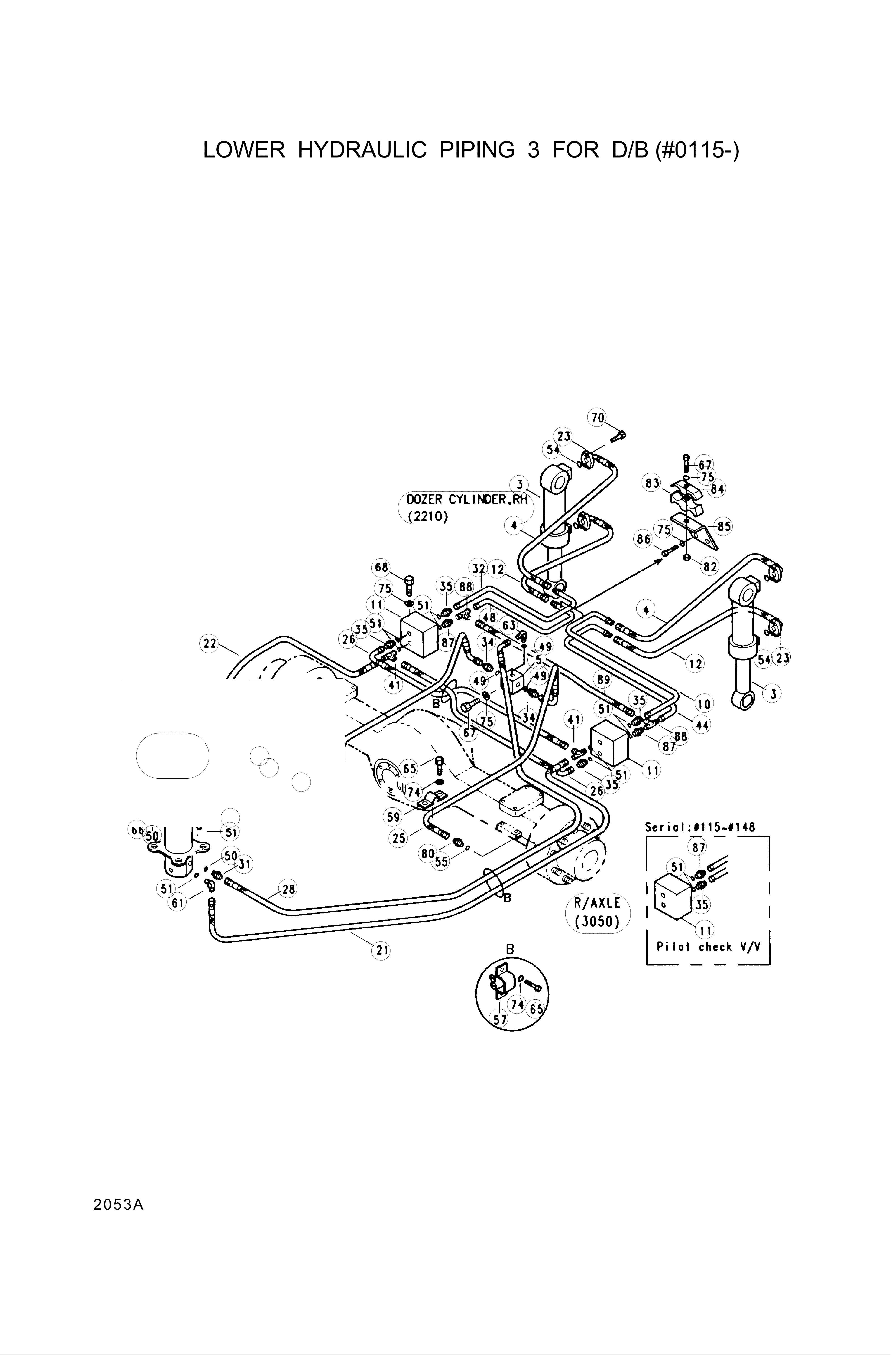 drawing for Hyundai Construction Equipment E331-1010 - CYL. ASSY-DOZER (figure 1)