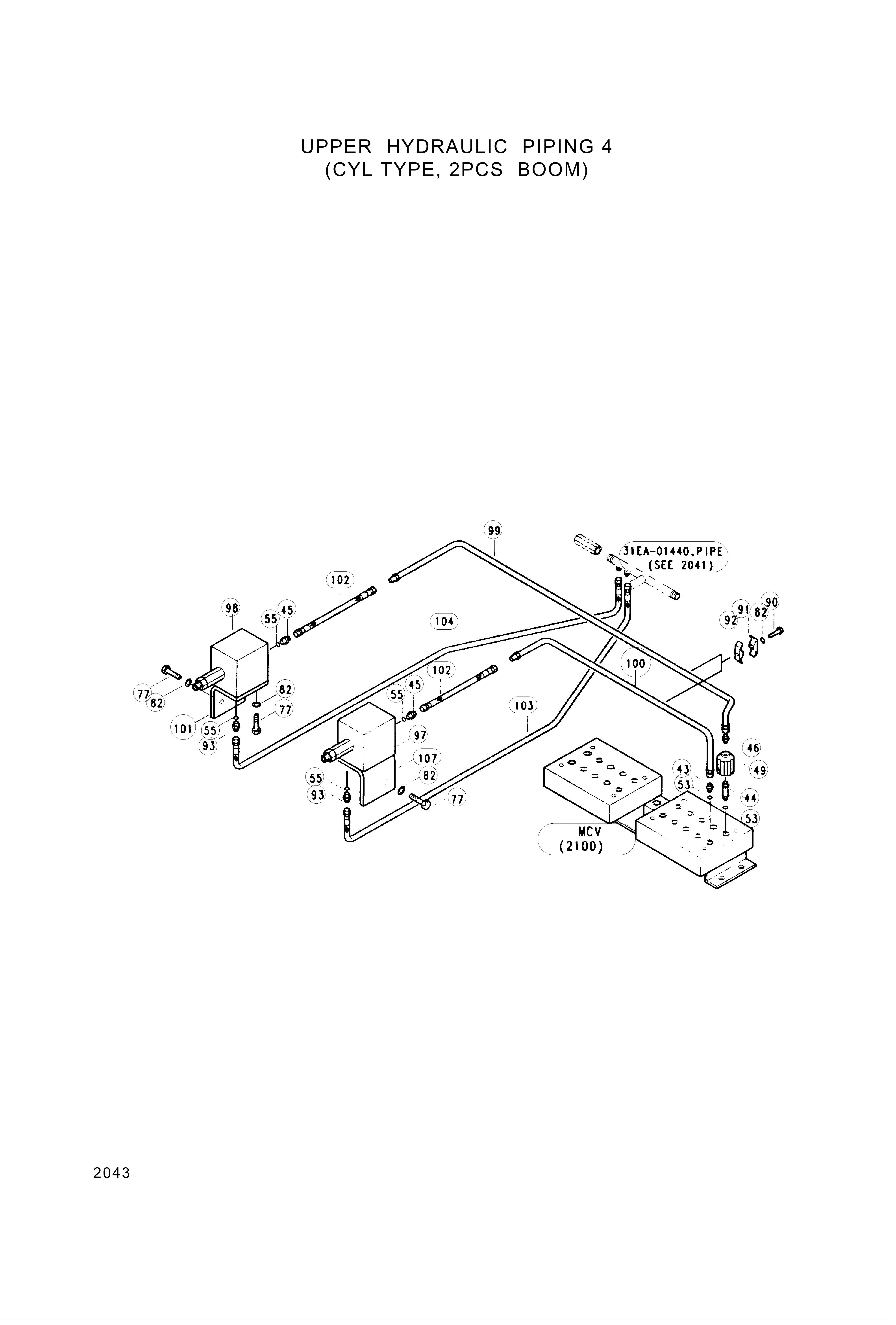 drawing for Hyundai Construction Equipment 31EA-01721 - BLOCK ASSY-RH (figure 1)