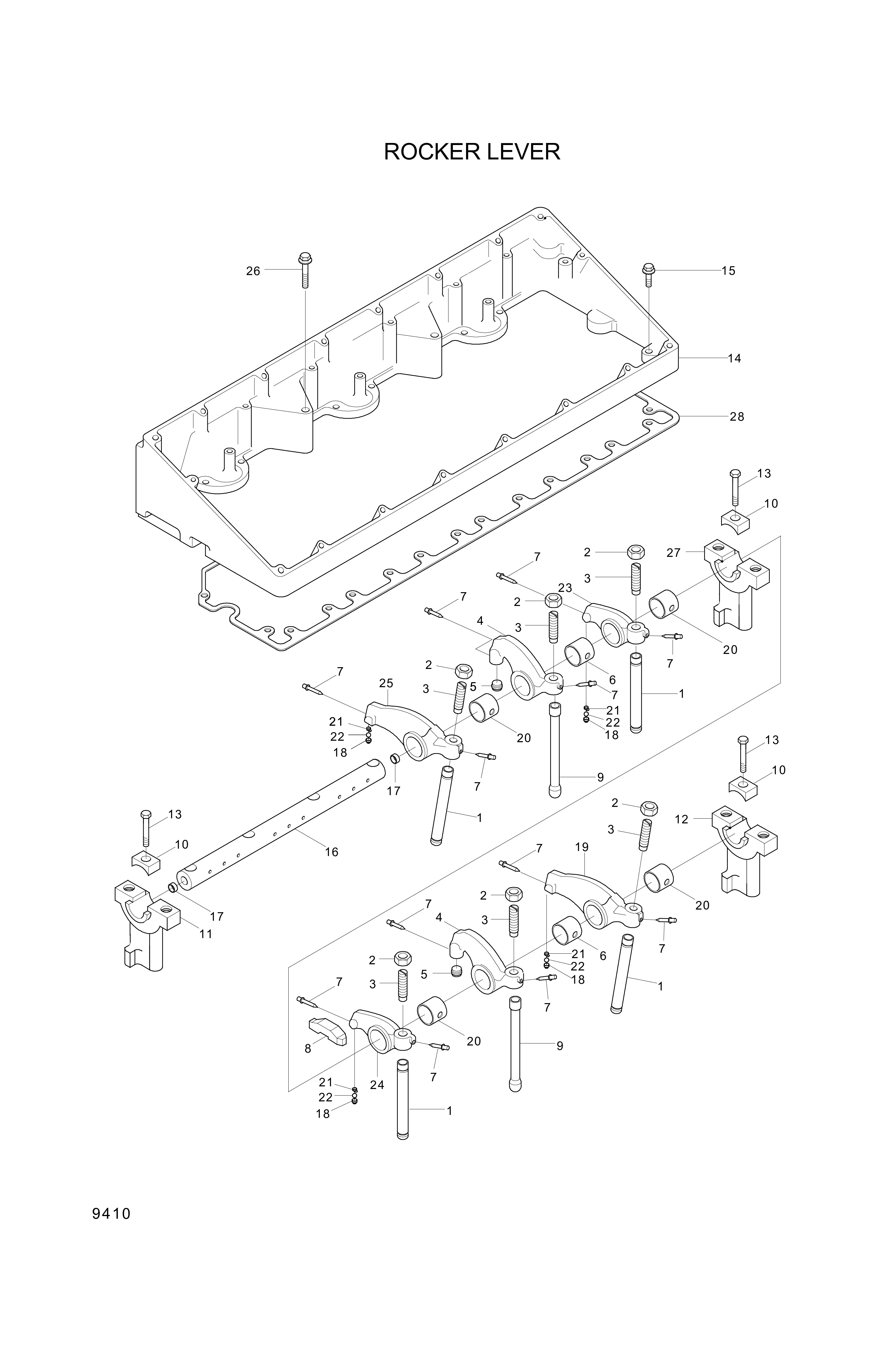 drawing for Hyundai Construction Equipment YUBP-04805 - HOUSING-ROCKERLEVER (figure 1)