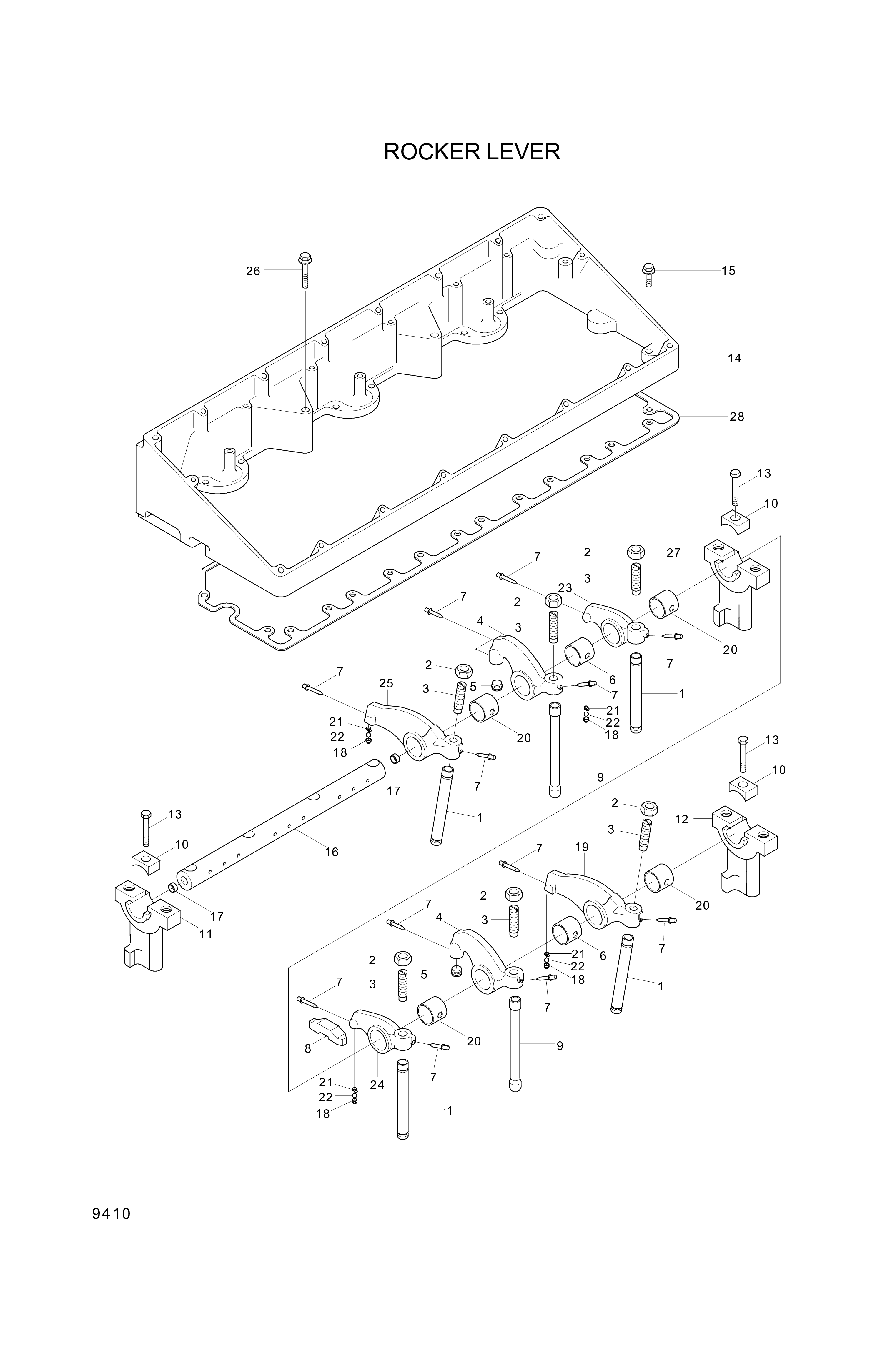 Technical drawing of Hyundai Construction Equipment YUBP-04574 CLAMP-RETAINER with dimensions and layout (figure 3)