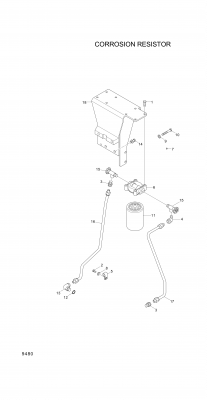 Technical drawing of Hyundai Construction Equipment S171A Screw-Hex Head Cap with dimensions and layout (figure 4)