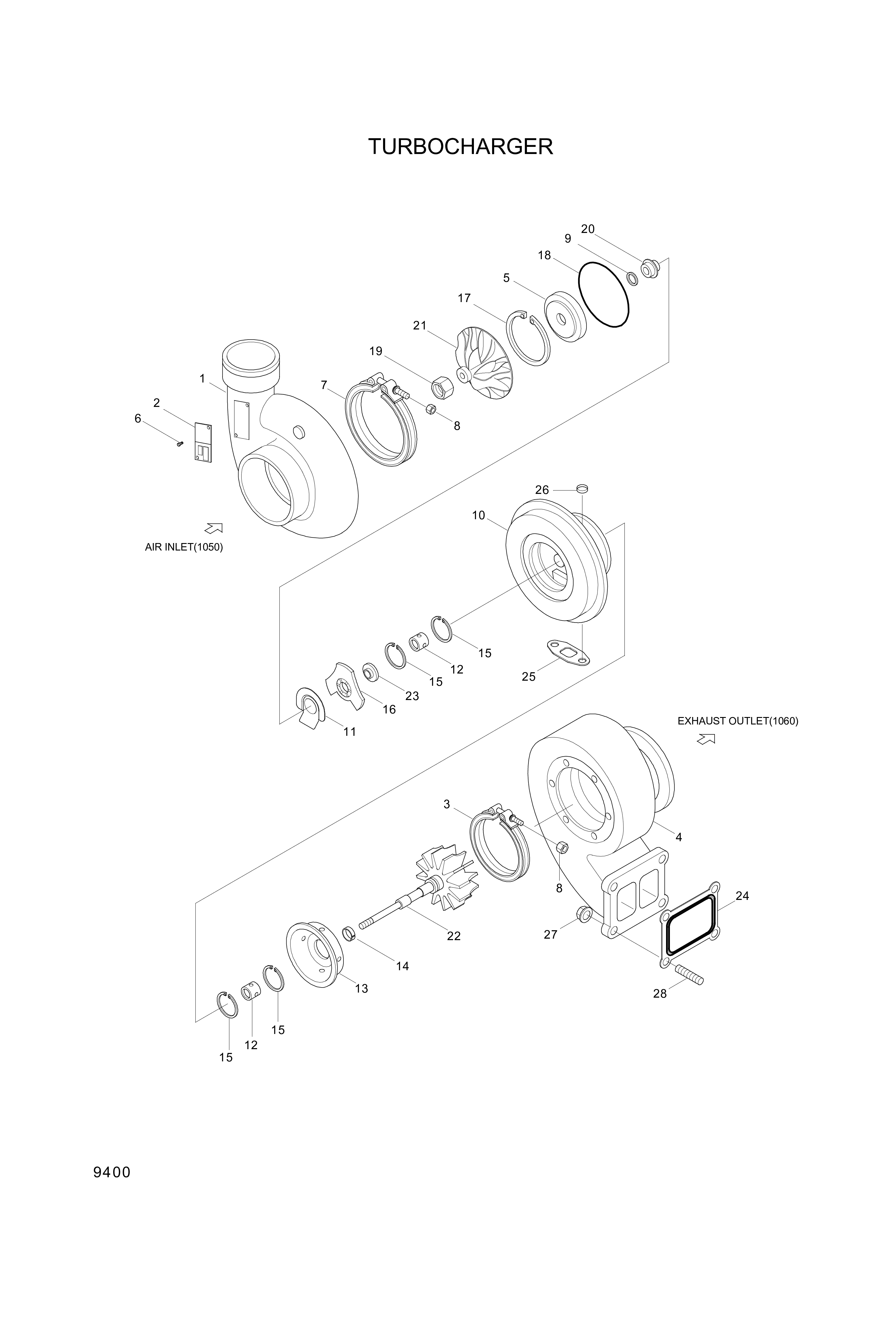 drawing for Hyundai Construction Equipment 3088984 - GASKET-TURBO (figure 5)