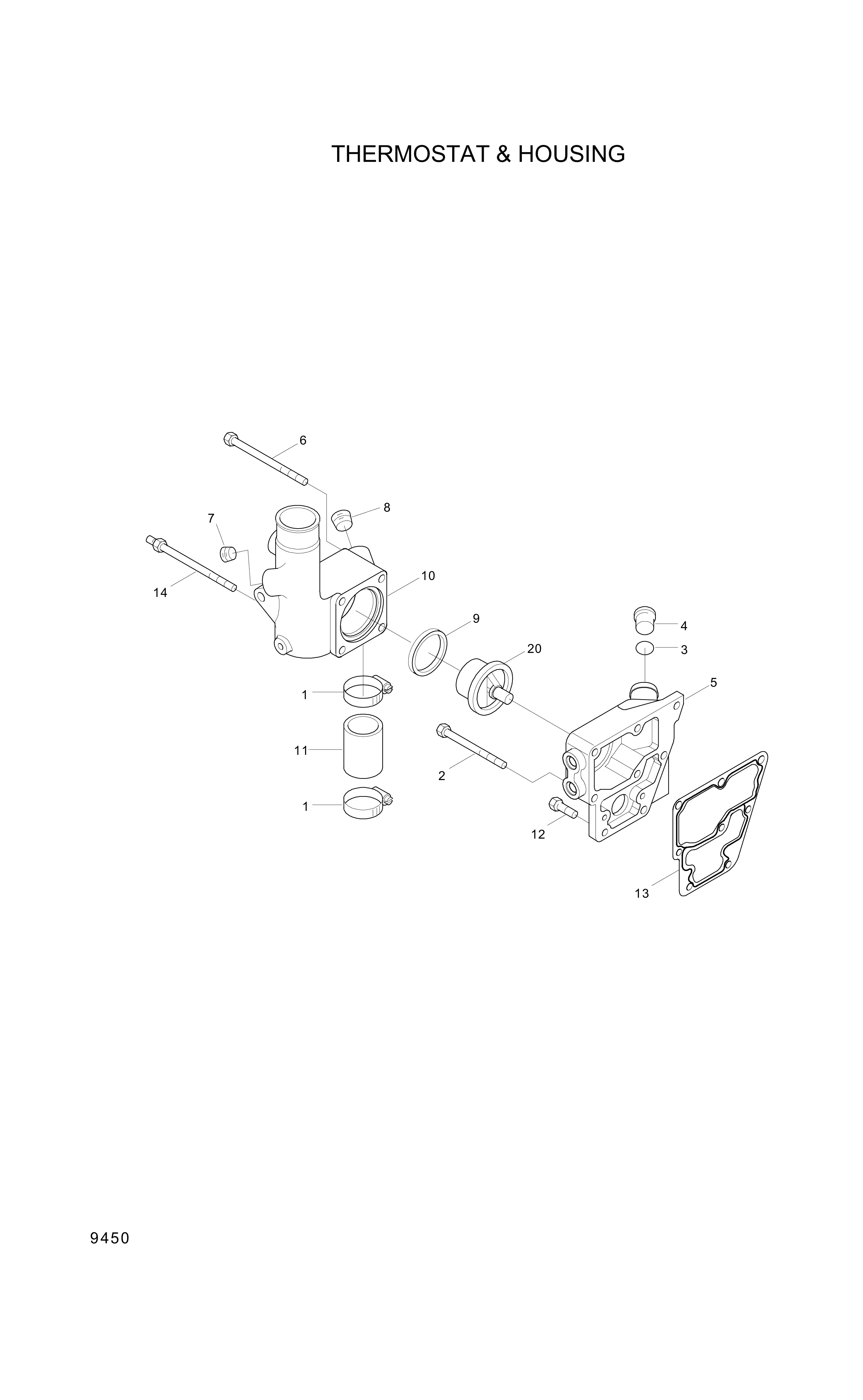 Technical drawing of Hyundai Construction Equipment YUBP-04609 SCREW-HEX with dimensions and layout (figure 5)