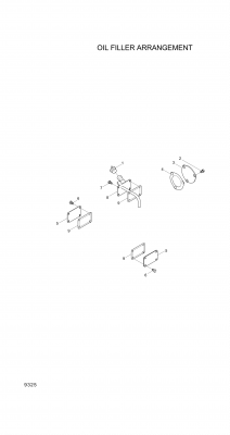 Technical drawing of Hyundai Construction Equipment YUBP-06772 GASKET with dimensions and layout (figure 5)